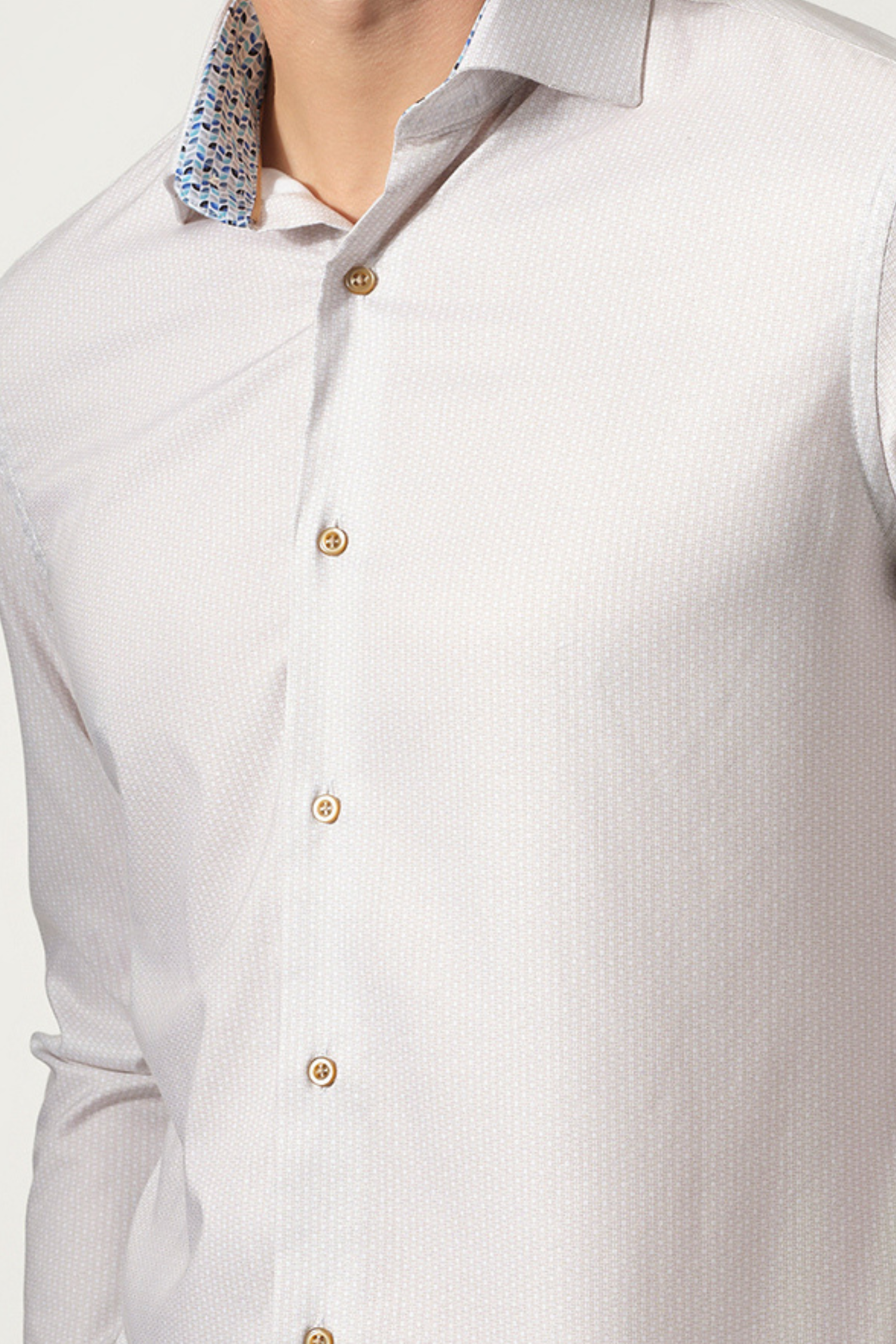 Refined Micro Texture Cotton-Lyocell Dress Shirt