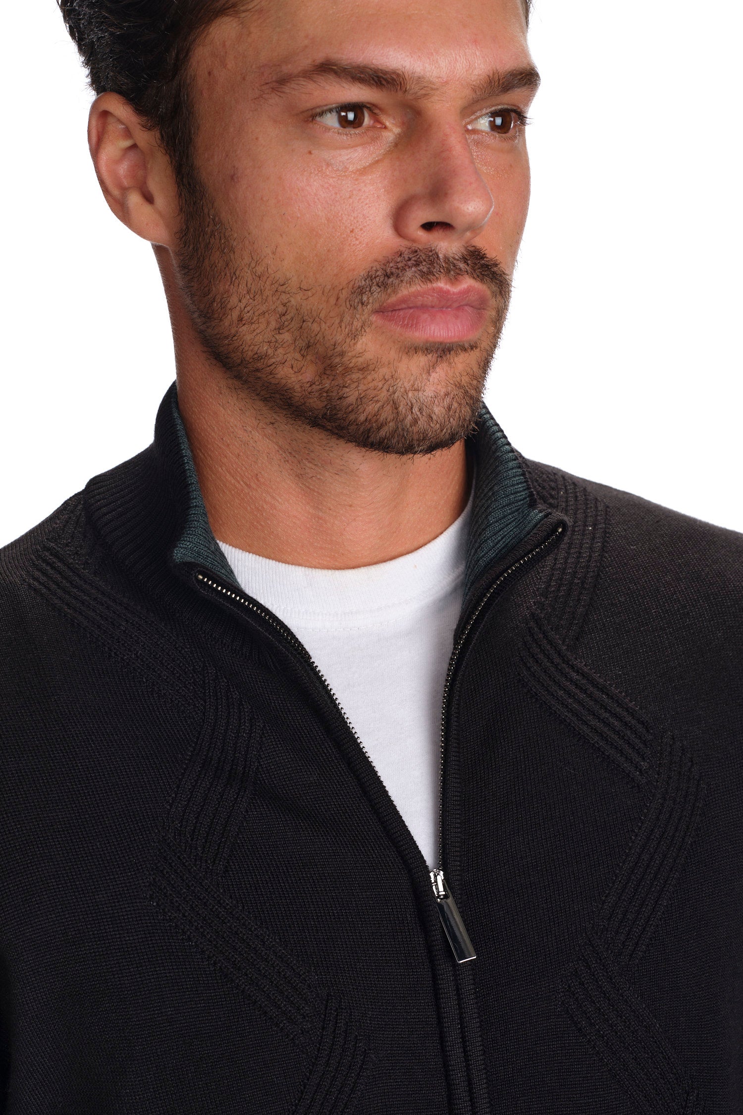 Jacquard Full Zip Sweater