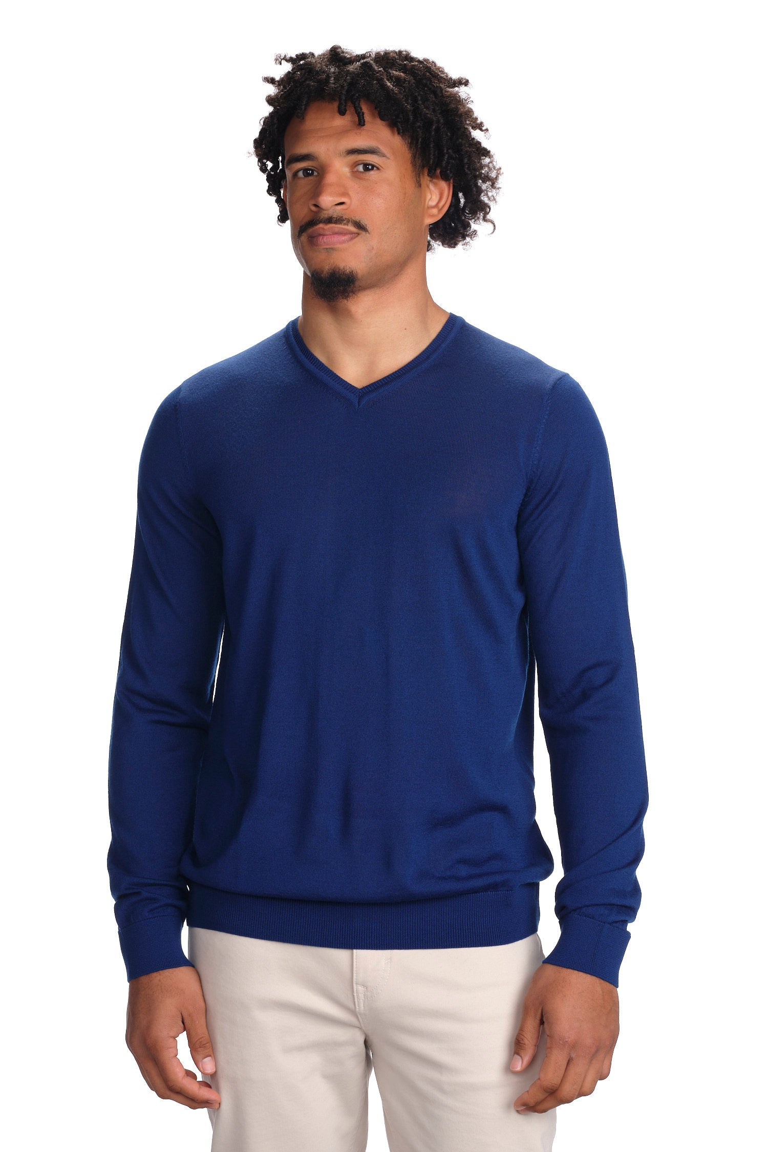 Merino Wool Solid V-Neck Sweater