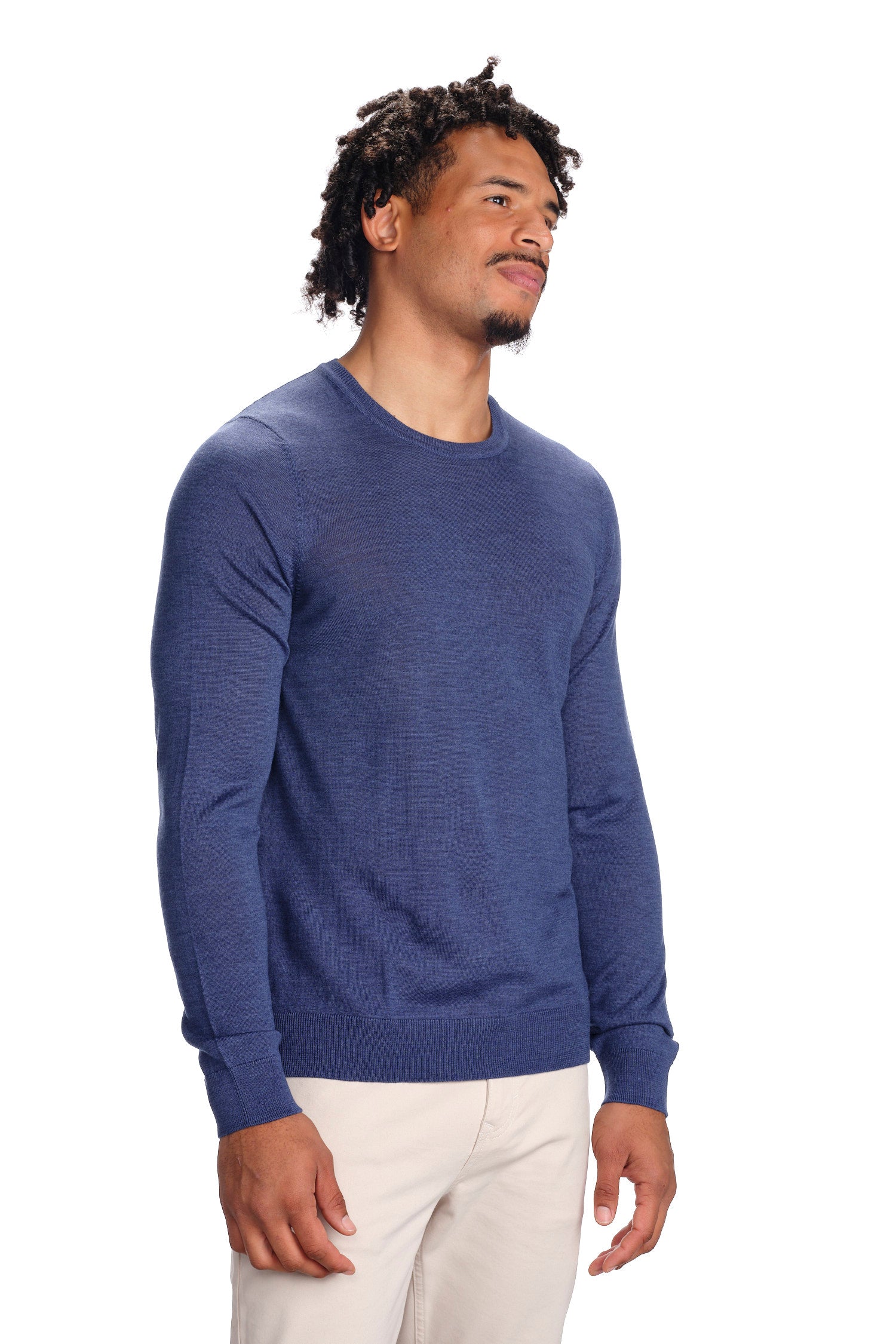 Merino Wool Solid Crew Neck Sweater