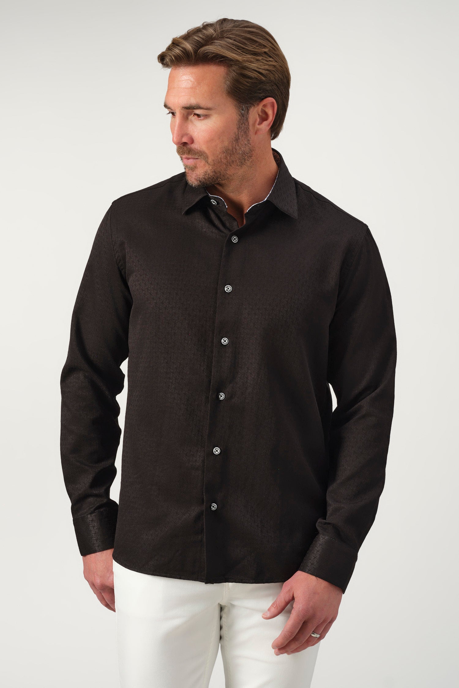 Minimal Jacquard Long Sleeve Shirt