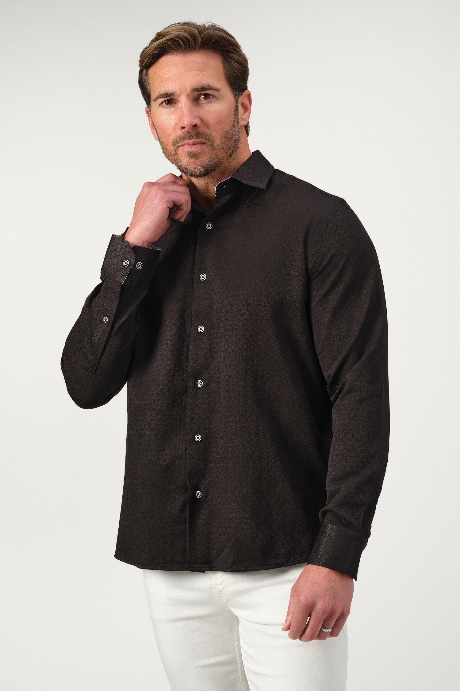 Minimal Jacquard Long Sleeve Shirt