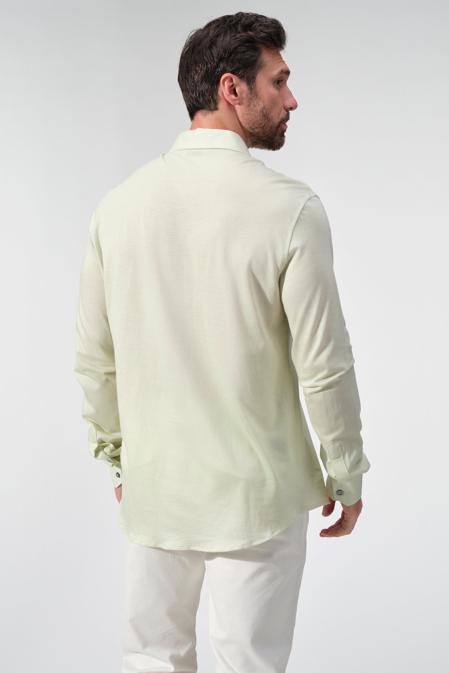 Tencel Blend Long Sleeve Polo