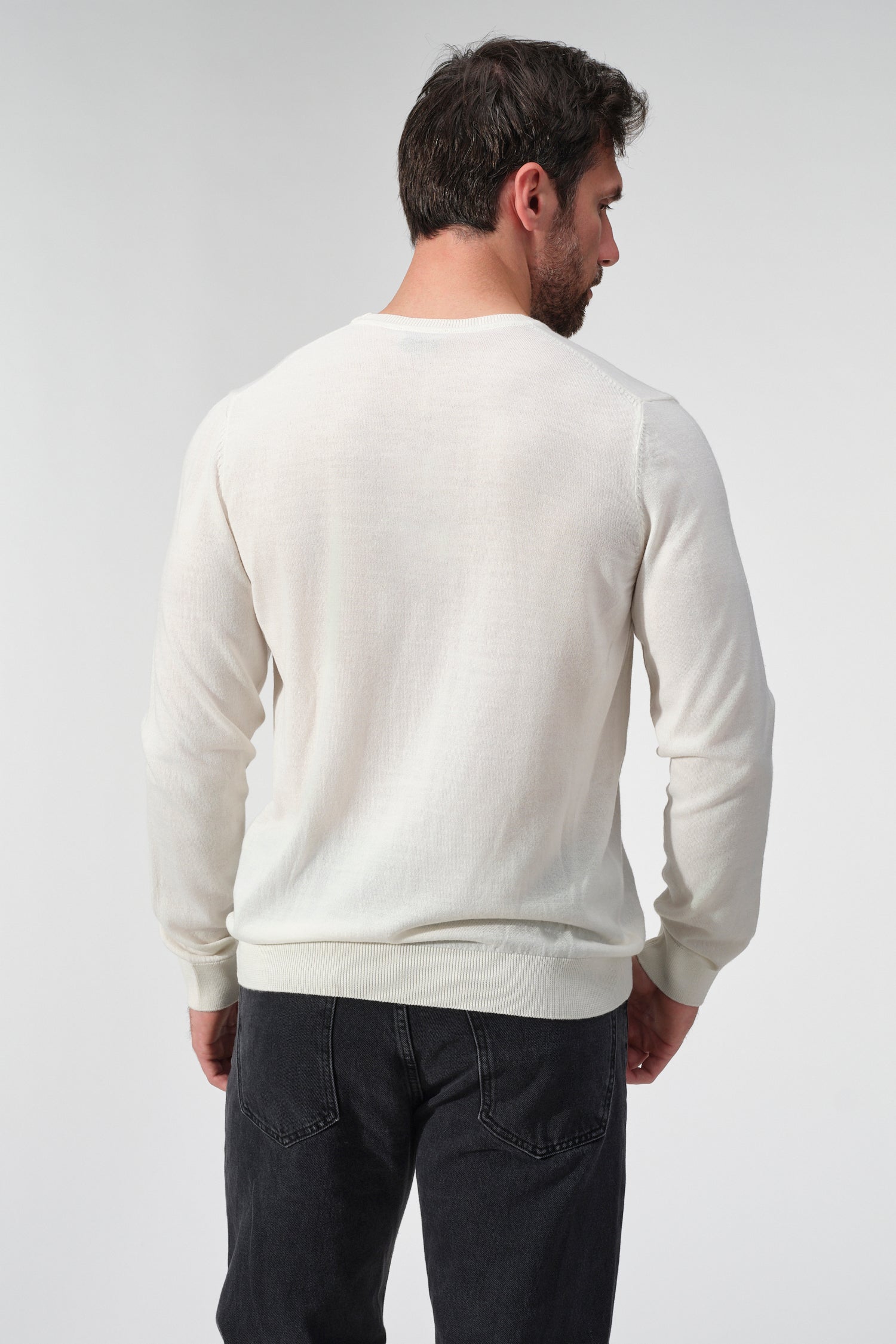Merino Wool Solid Crew Neck Sweater