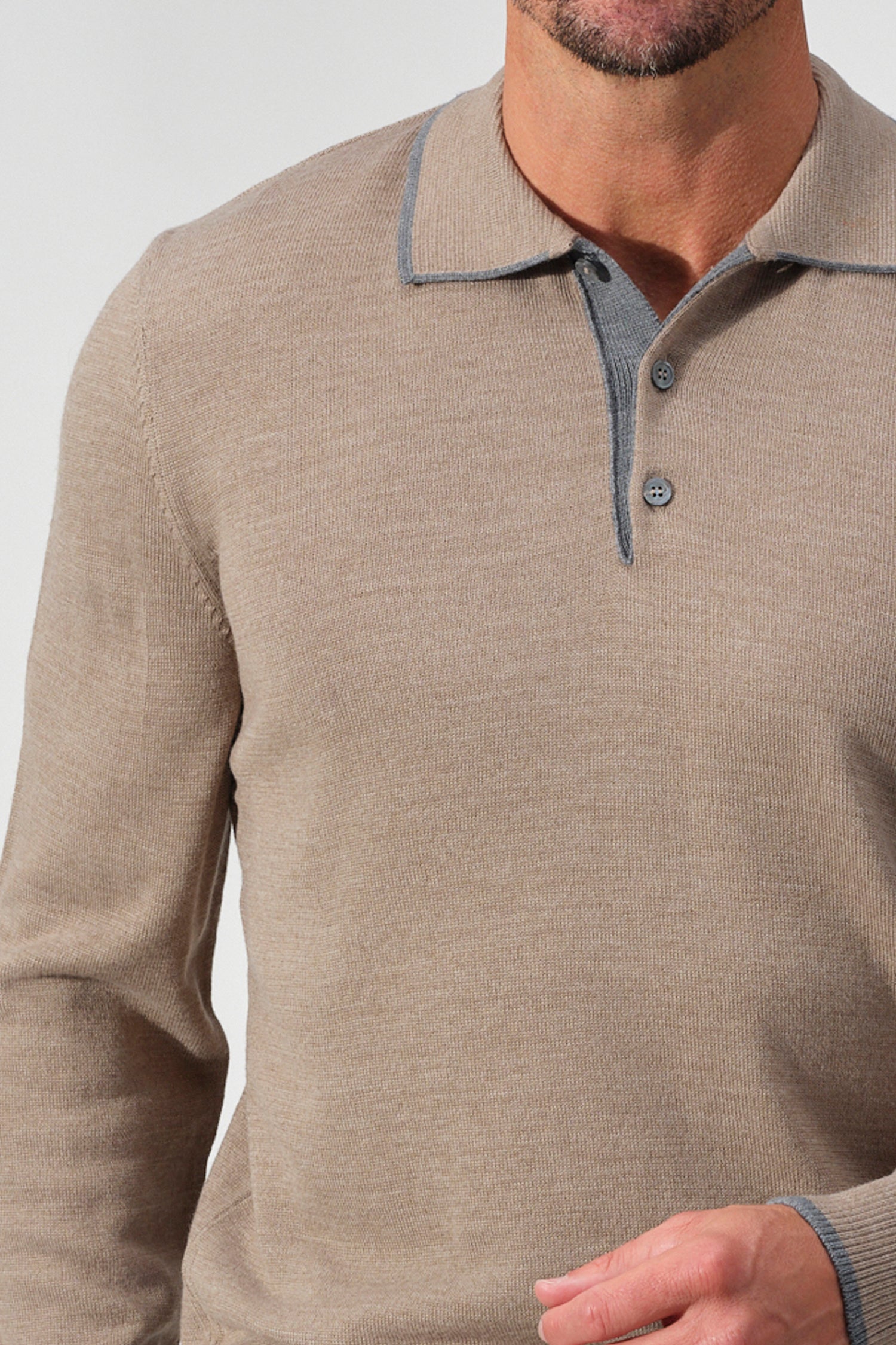 Amalfi Polo Sweater in Beige