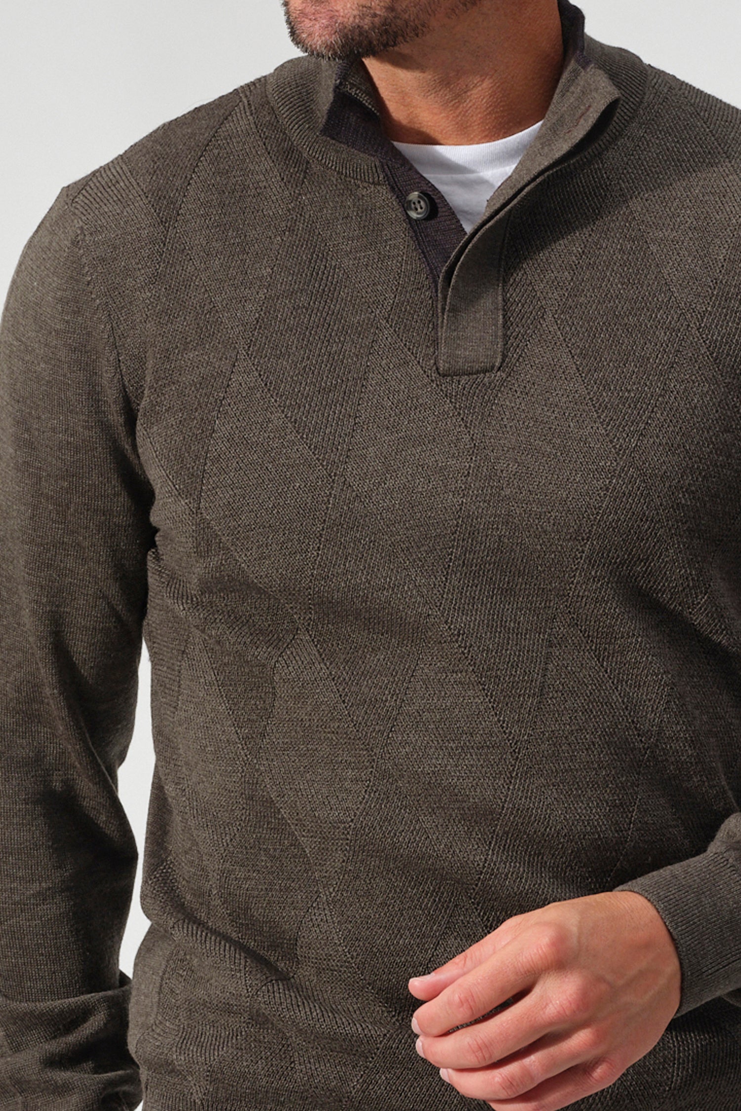 Saddle Stitch Button Pullover