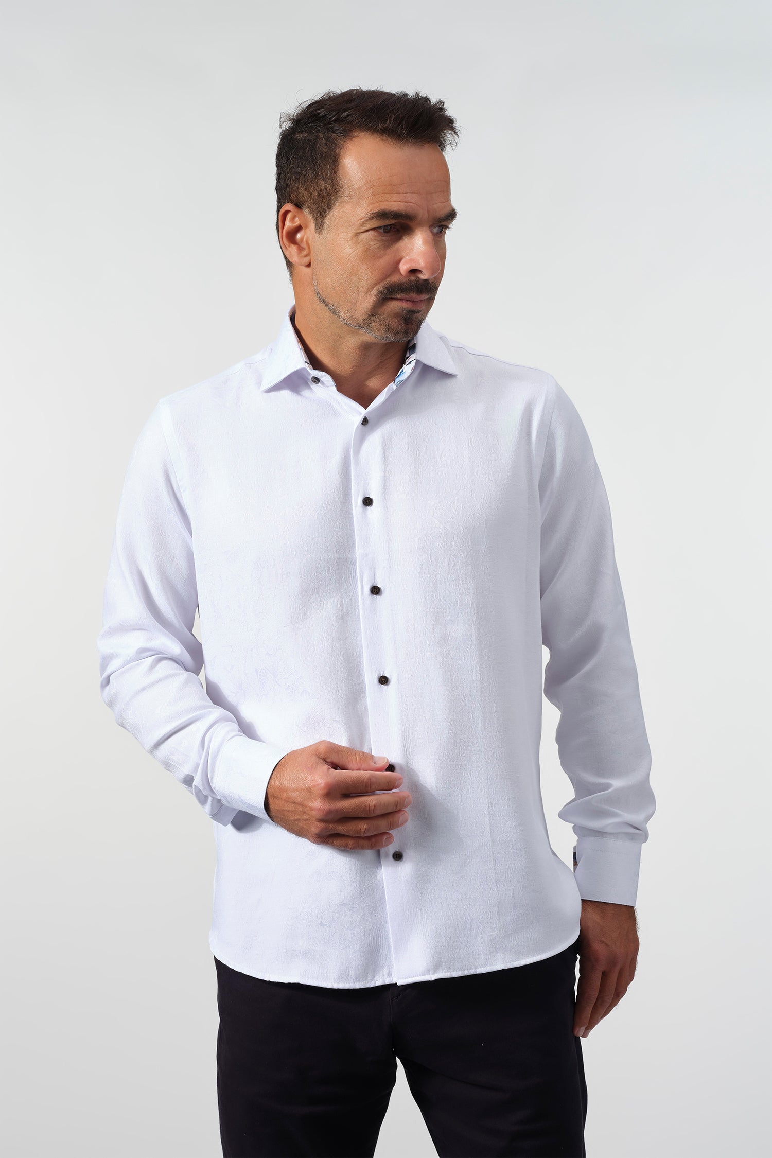 Lunario White Jacquard Shirt