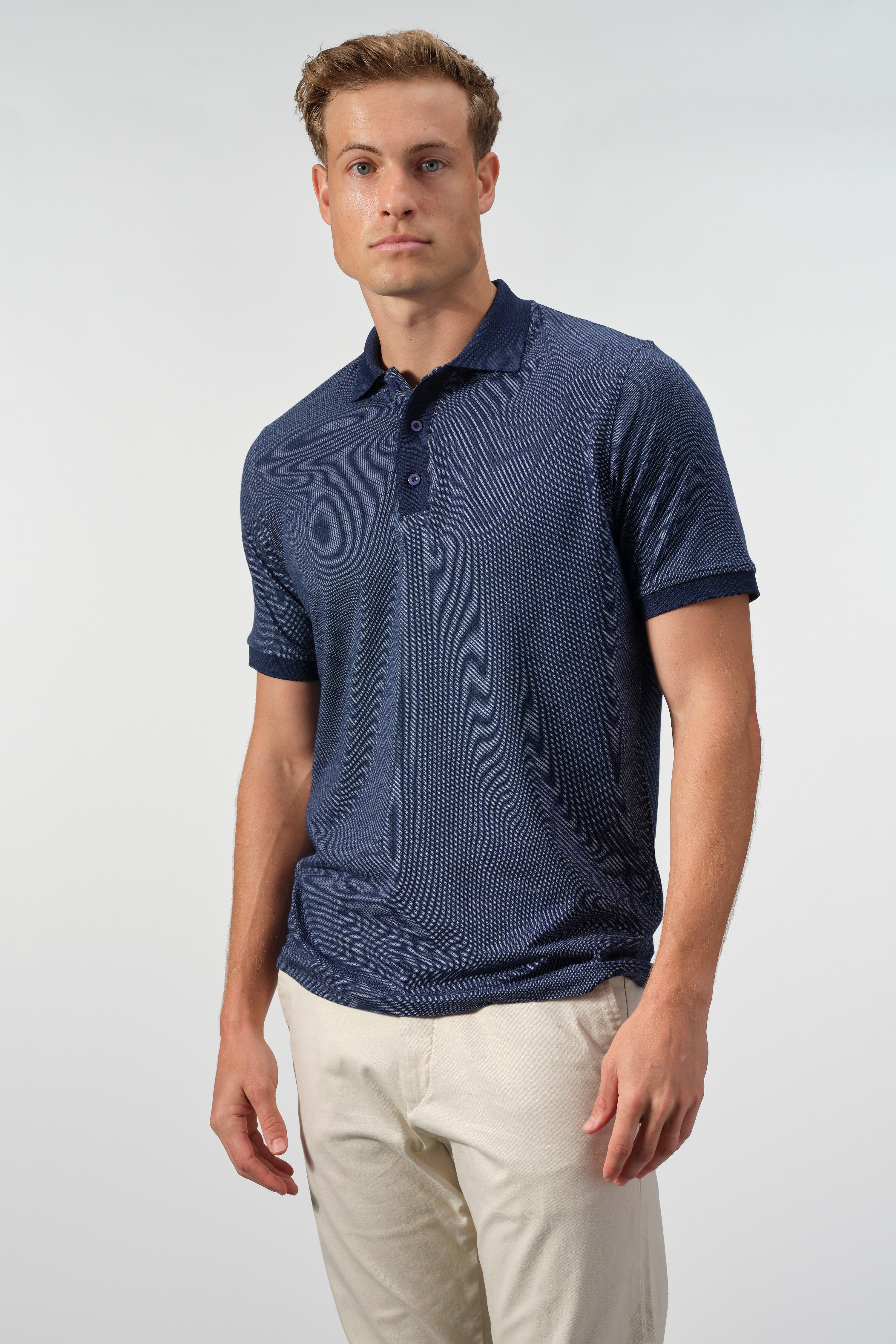 Textured Cotton Polo