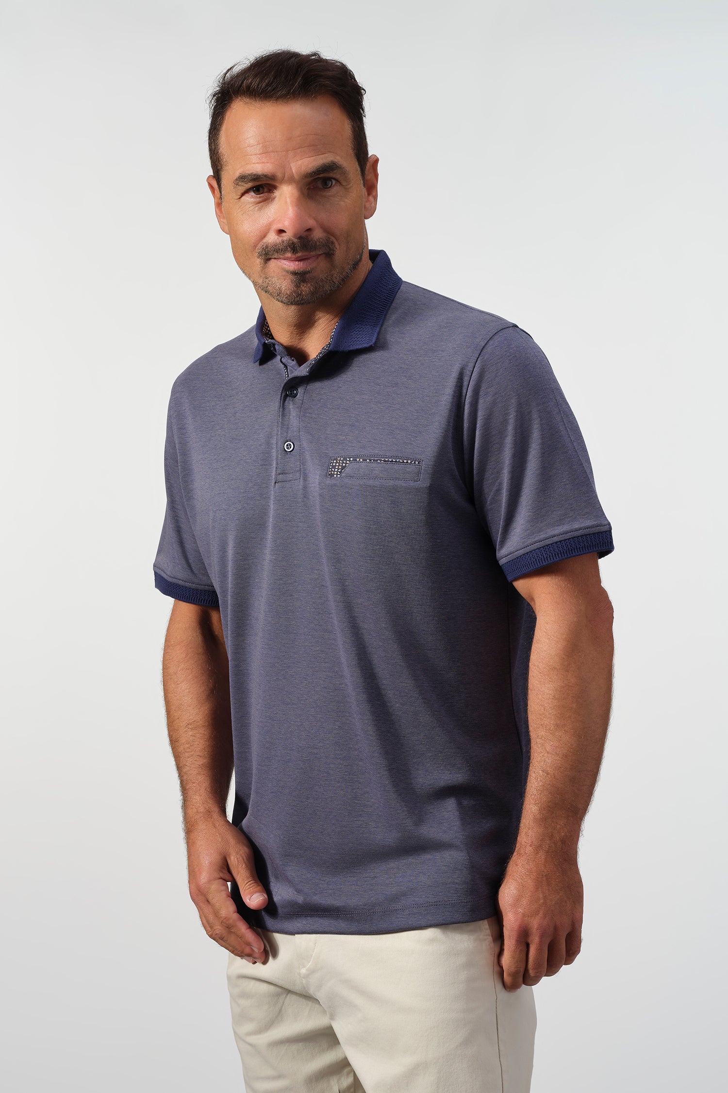 Contrast Collar Performance Knit Polo