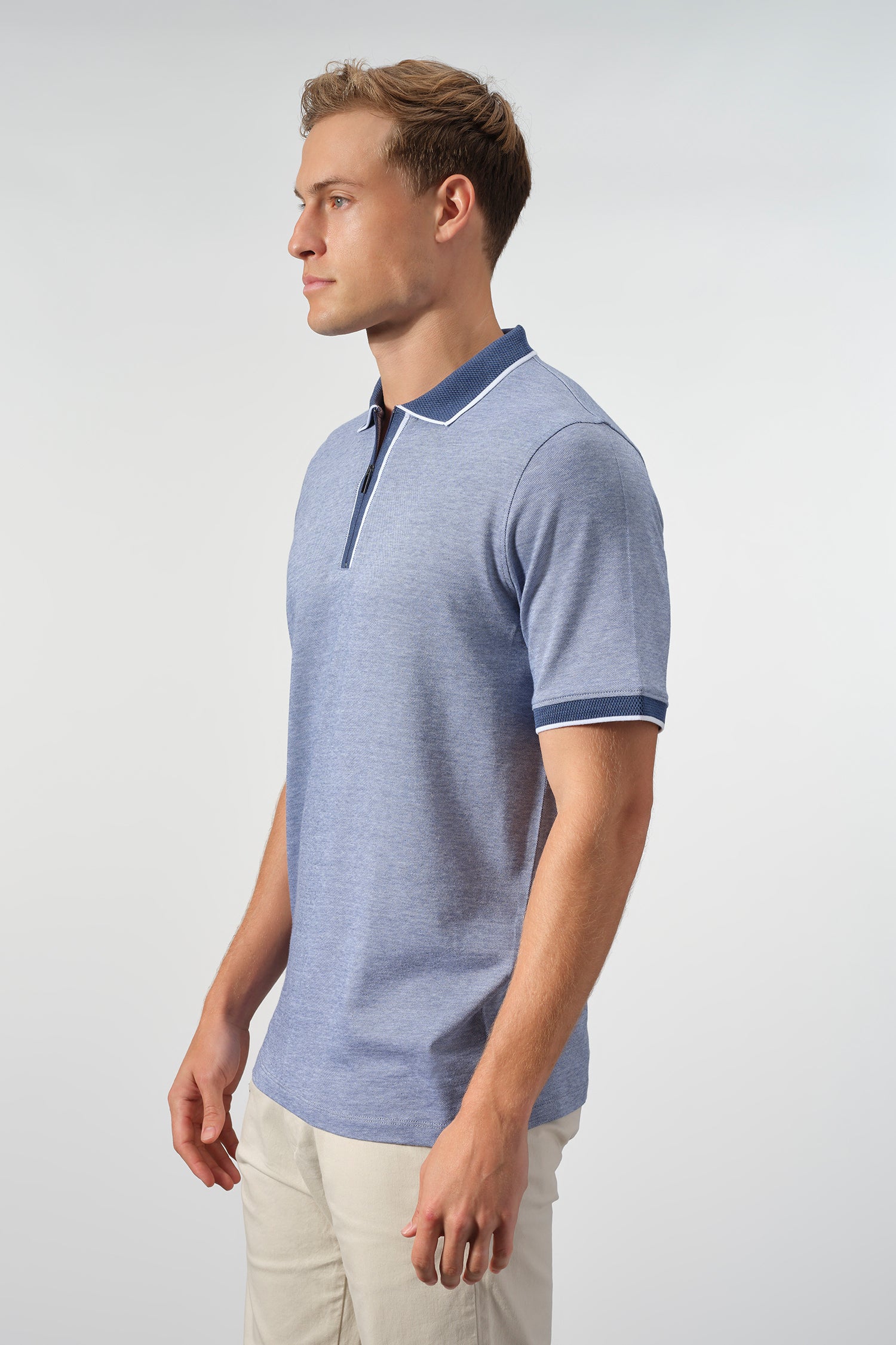 The Vantage Tipped Zip Polo