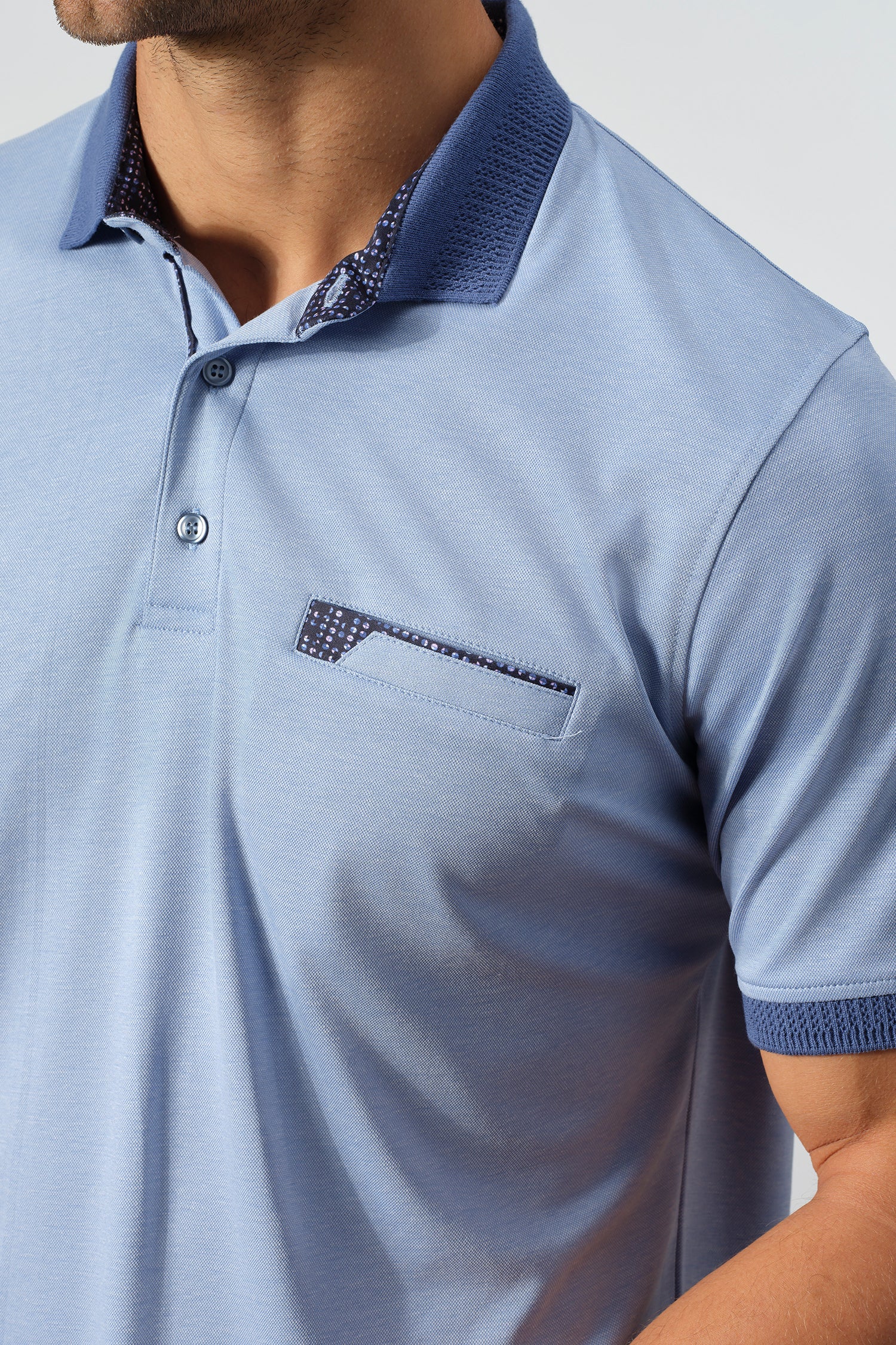 Contrast Collar Performance Knit Polo