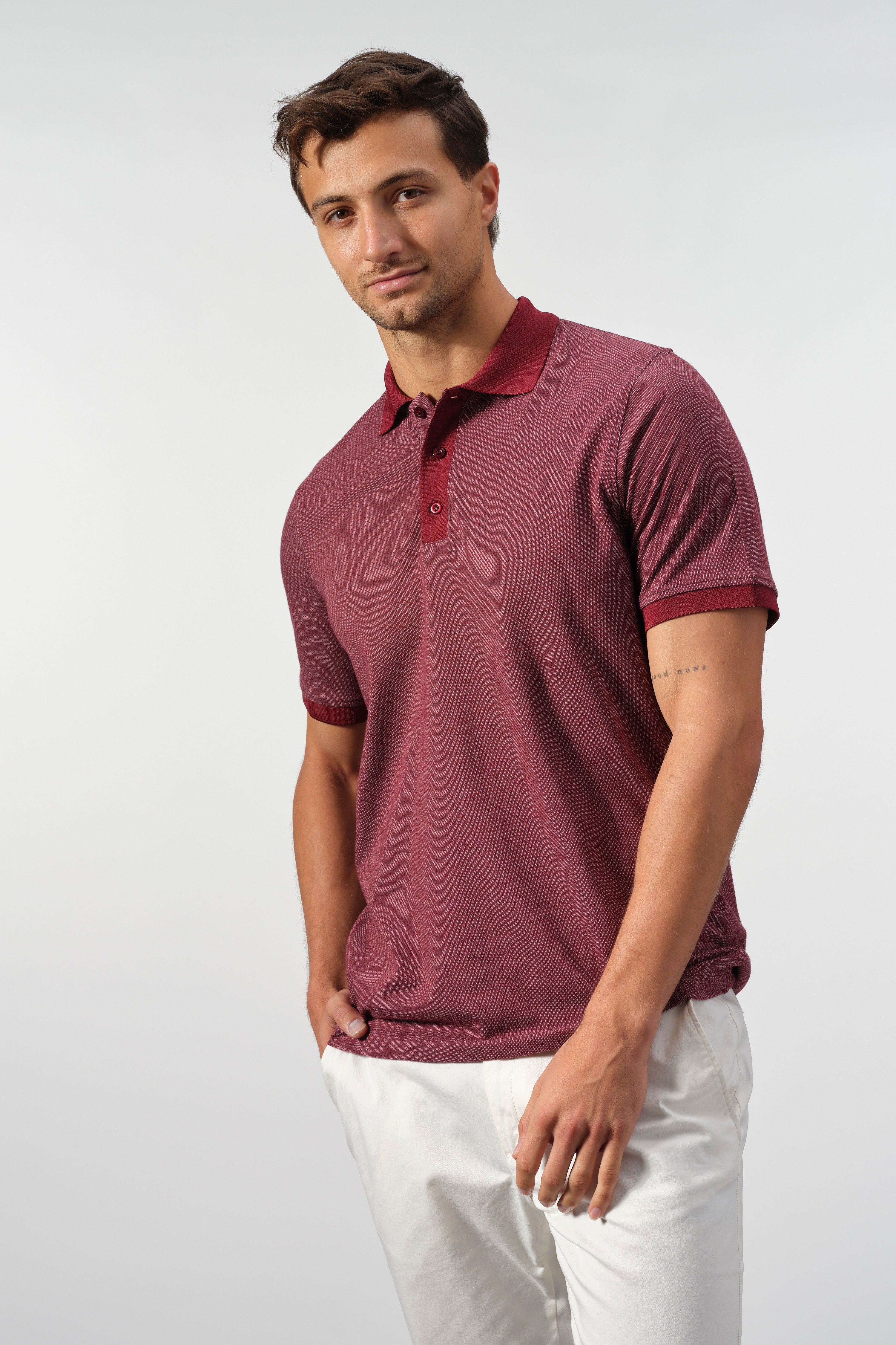 Textured Cotton Polo