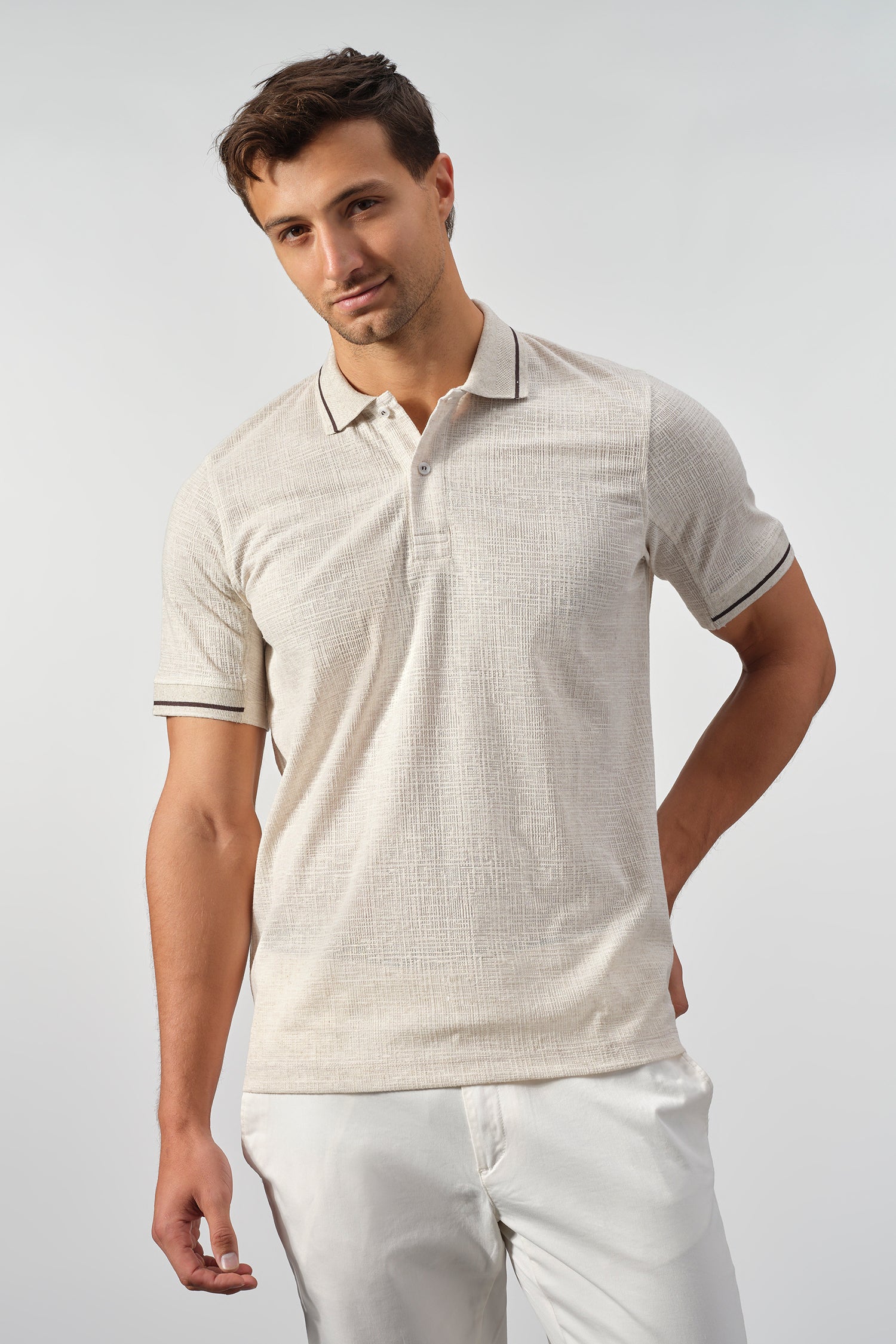 The Textured Linen-Blend Polo