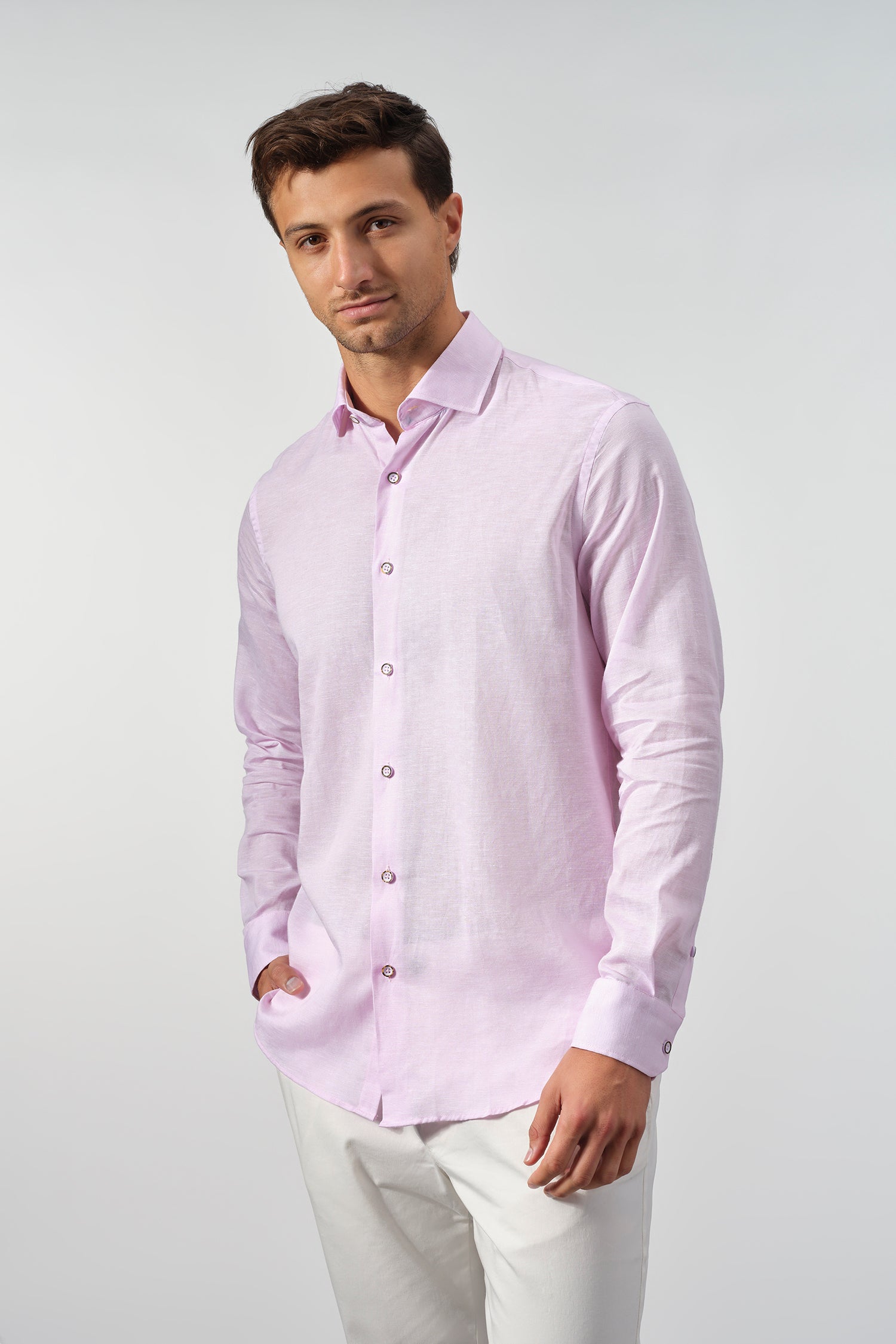 Tencel Linen Long Sleeve Solid Shirts
