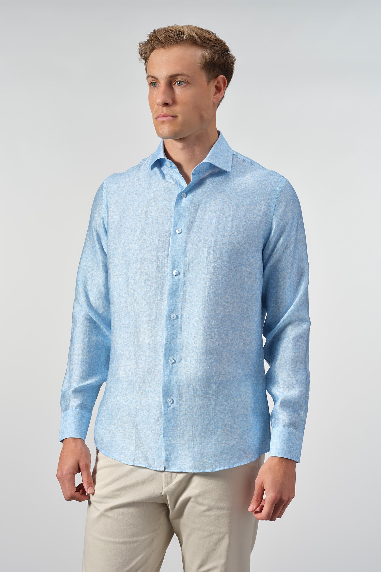 Melange Linen-Lyocell Shirt