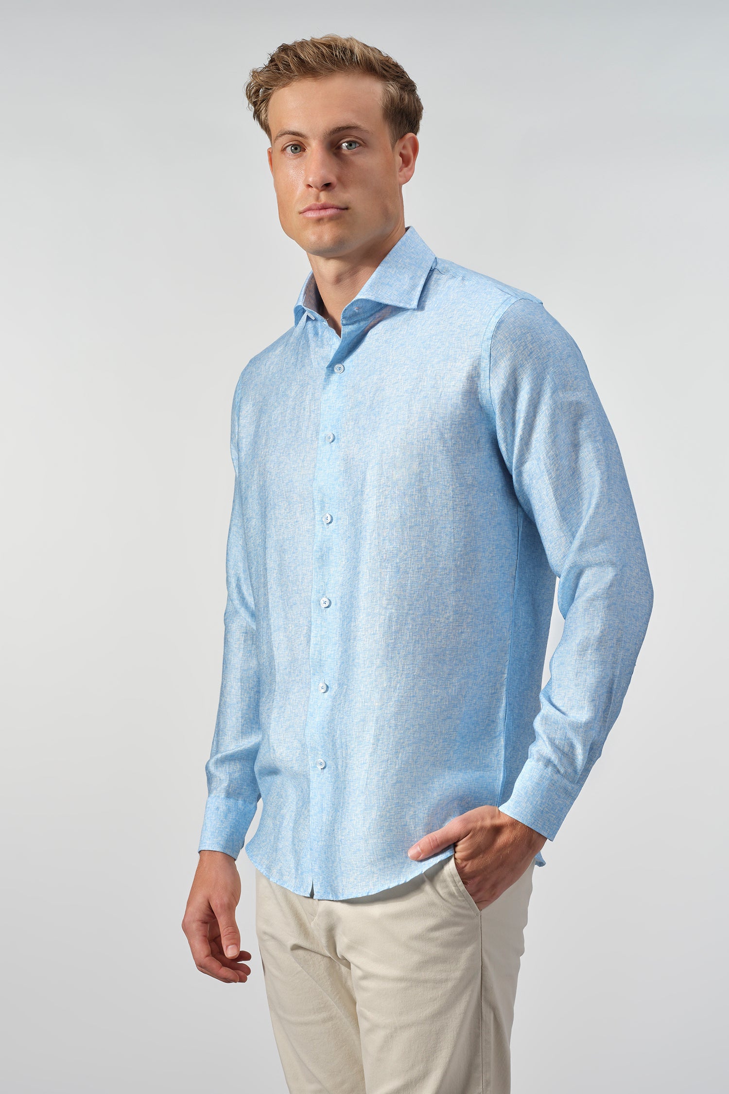 Melange Linen-Lyocell Shirt