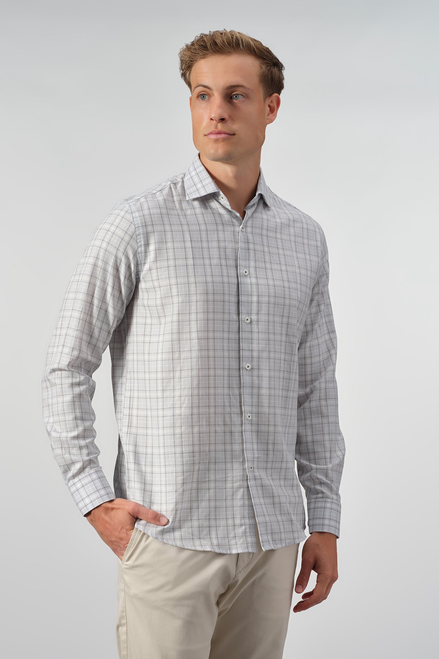 Luce Soft Check Tencel Shirt