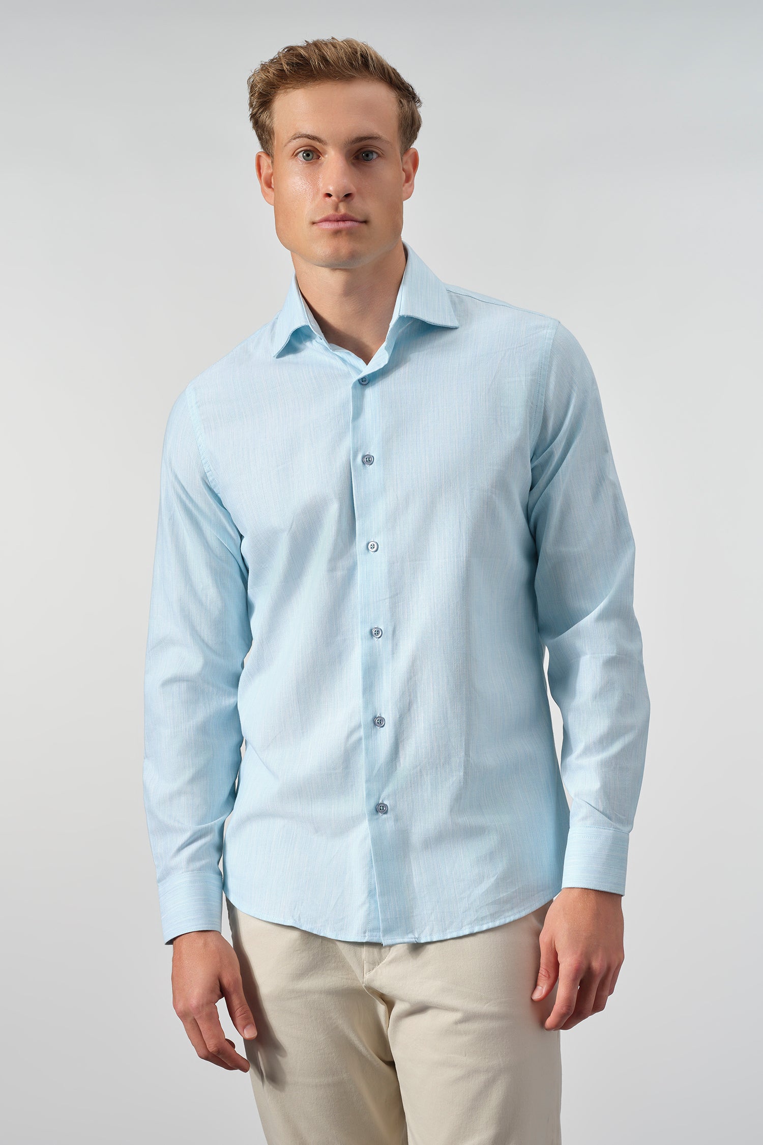 Fine Weave Italian Collar Shirt