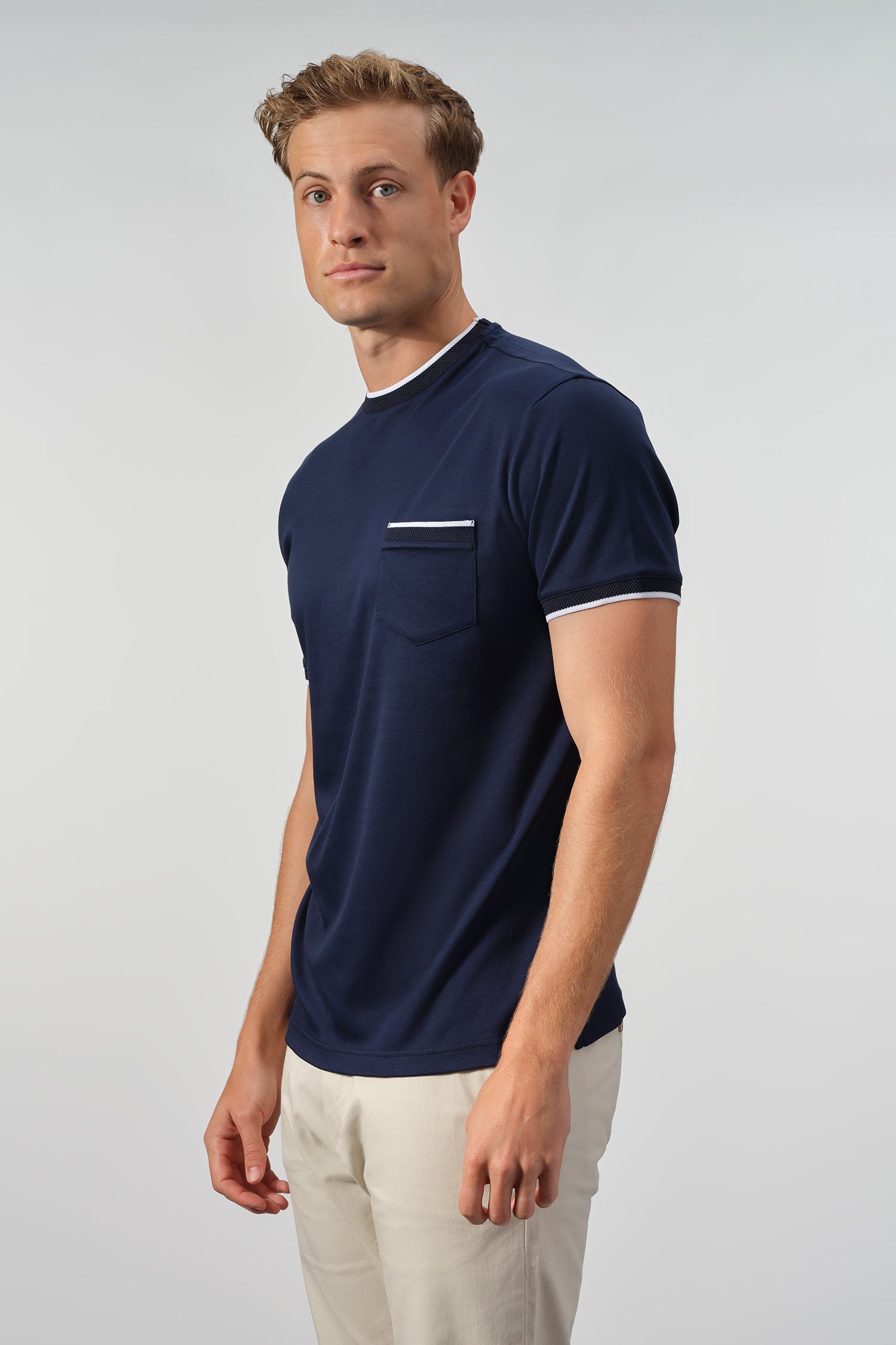 SetaTouch Cotton Tee with Contrast Details
