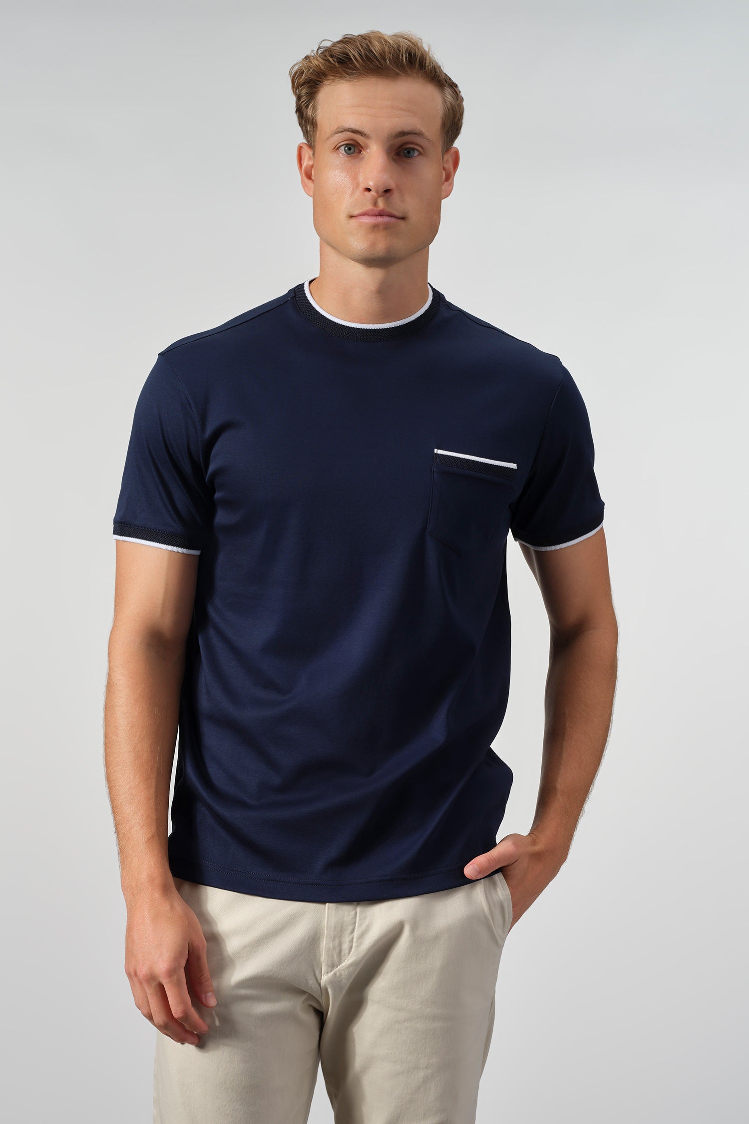 SetaTouch Cotton Tee with Contrast Details