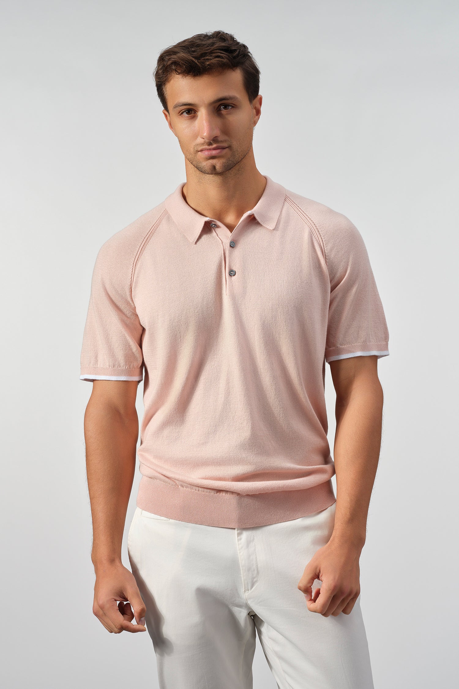 Refined Striped Polo Sweater