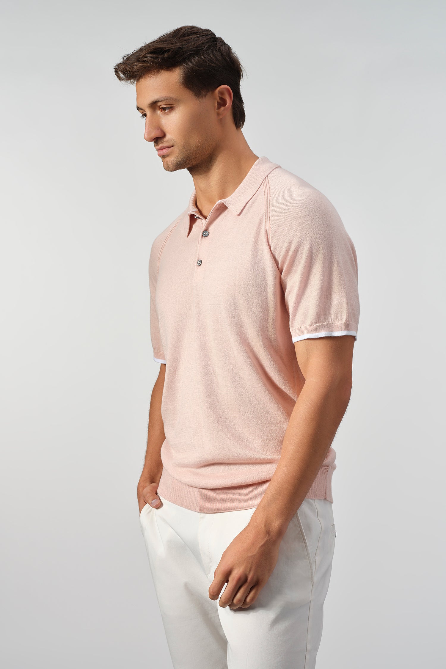 Refined Striped Polo Sweater