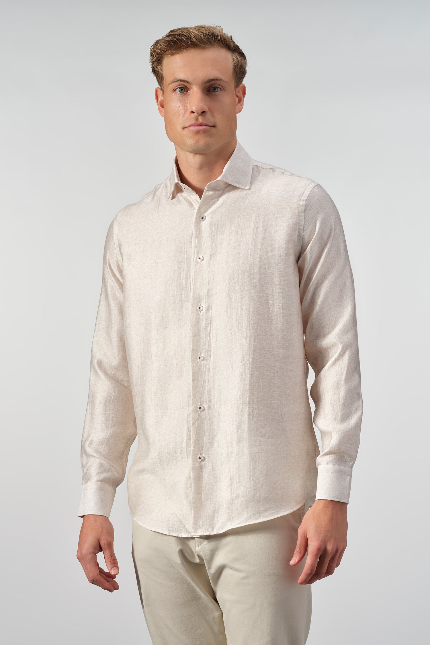 Melange Linen-Lyocell Shirt