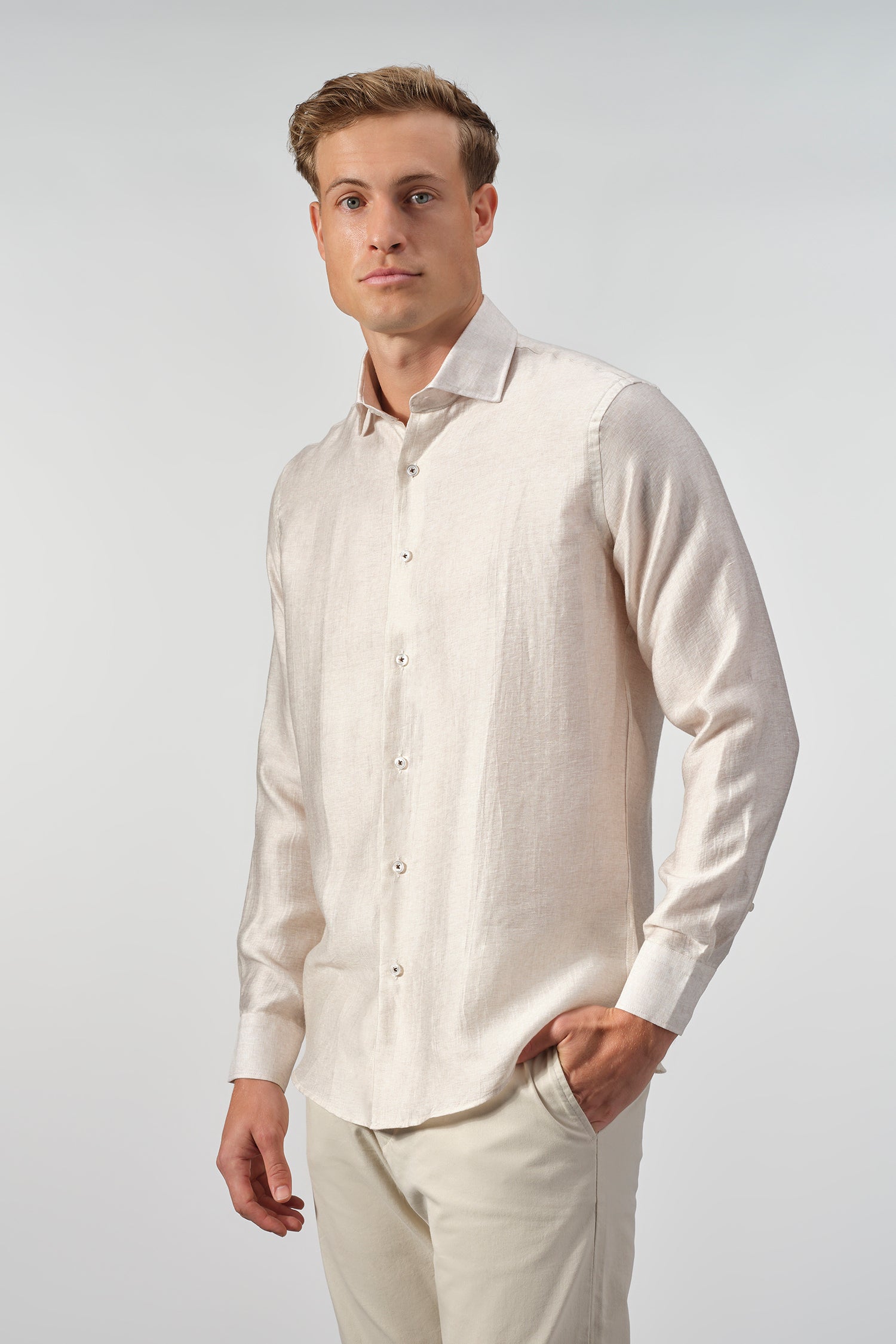 Melange Linen-Lyocell Shirt