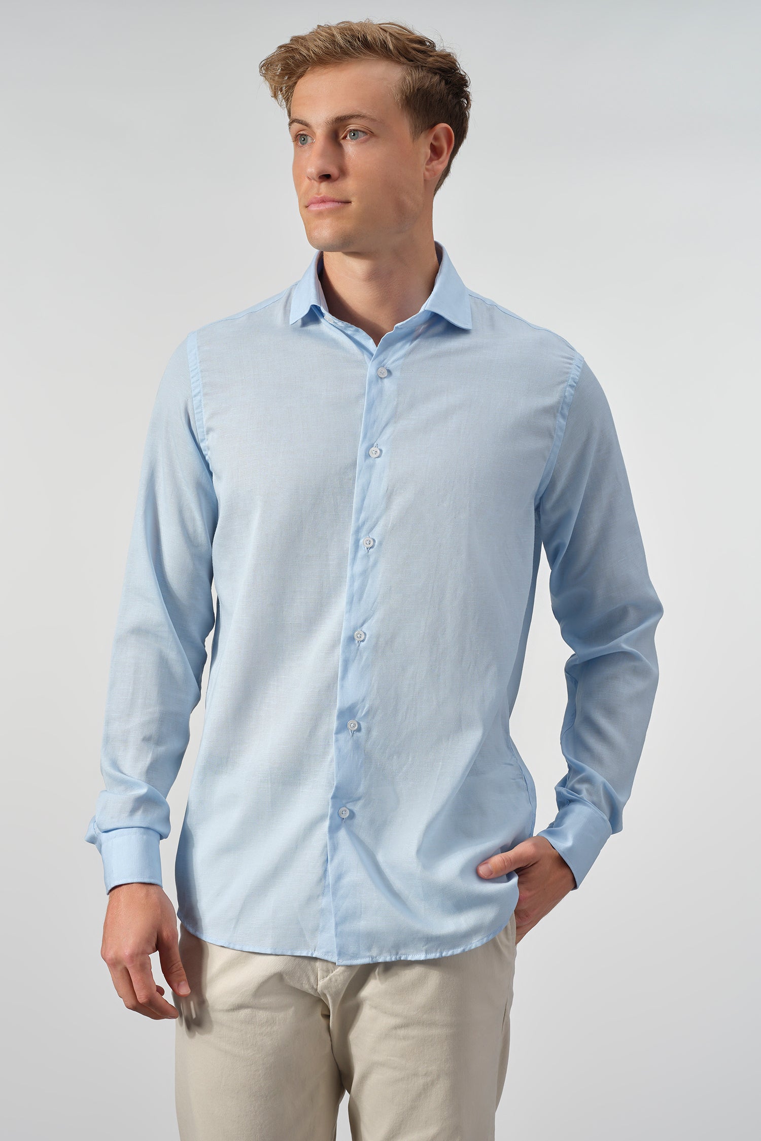 Tencel Linen Long Sleeve Solid Shirts