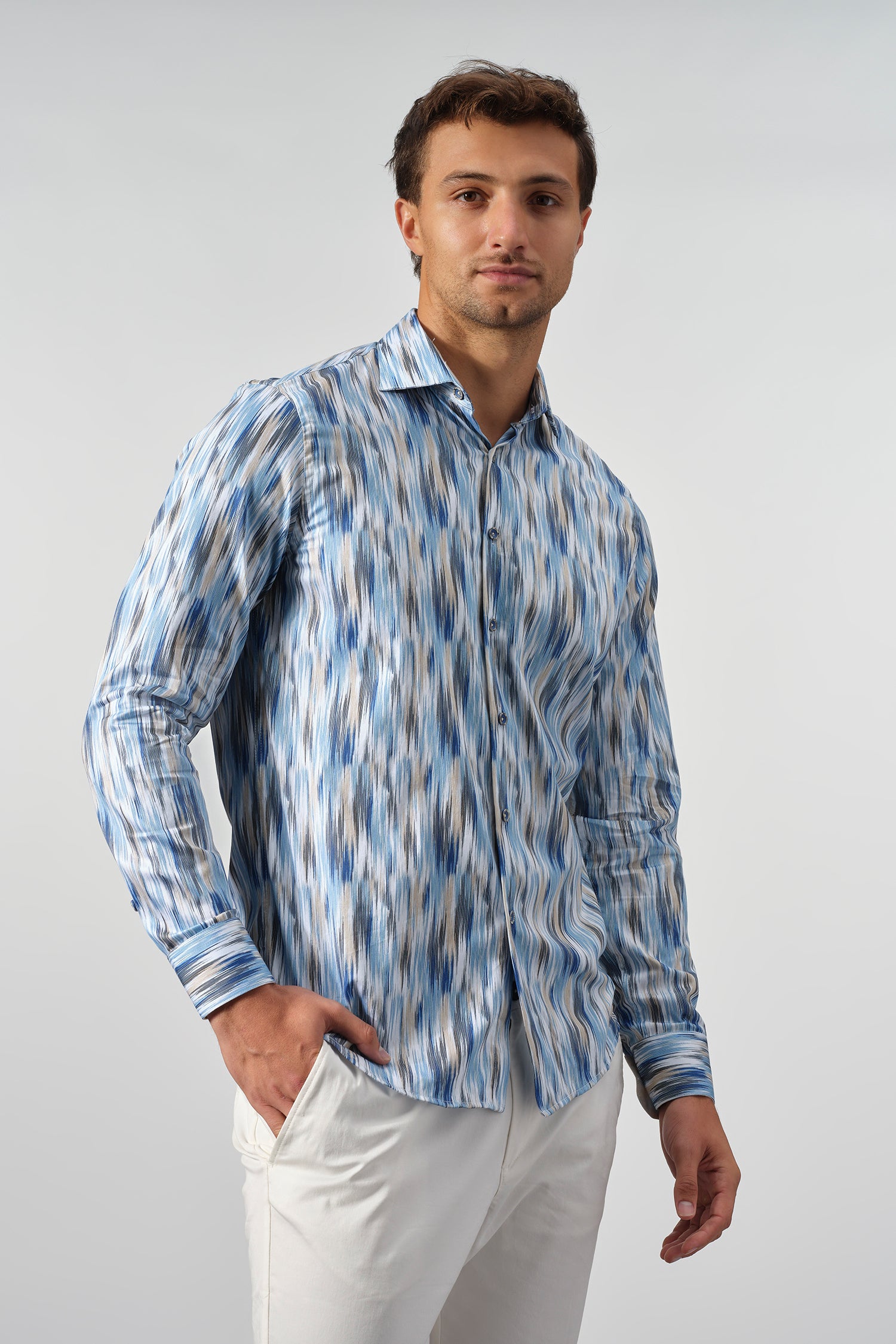 Abstract Brushstroke Cotton Shirt