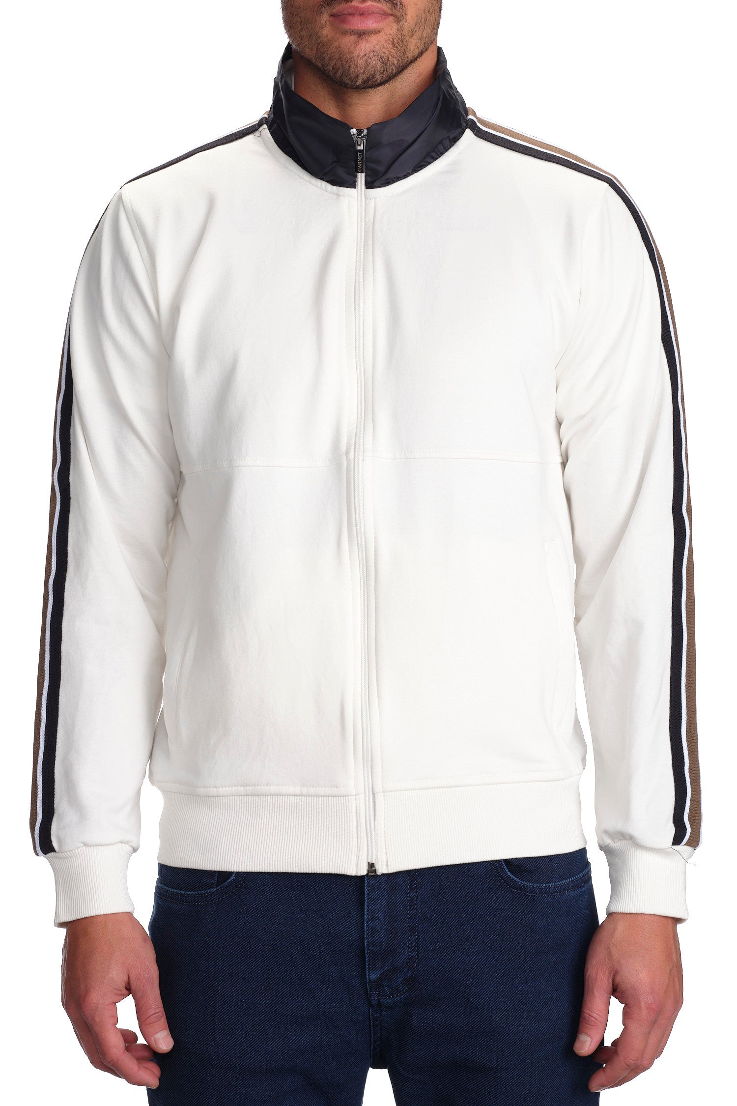 Garnet men's Two Tone Performance Full Zip Jacket 2224001 white