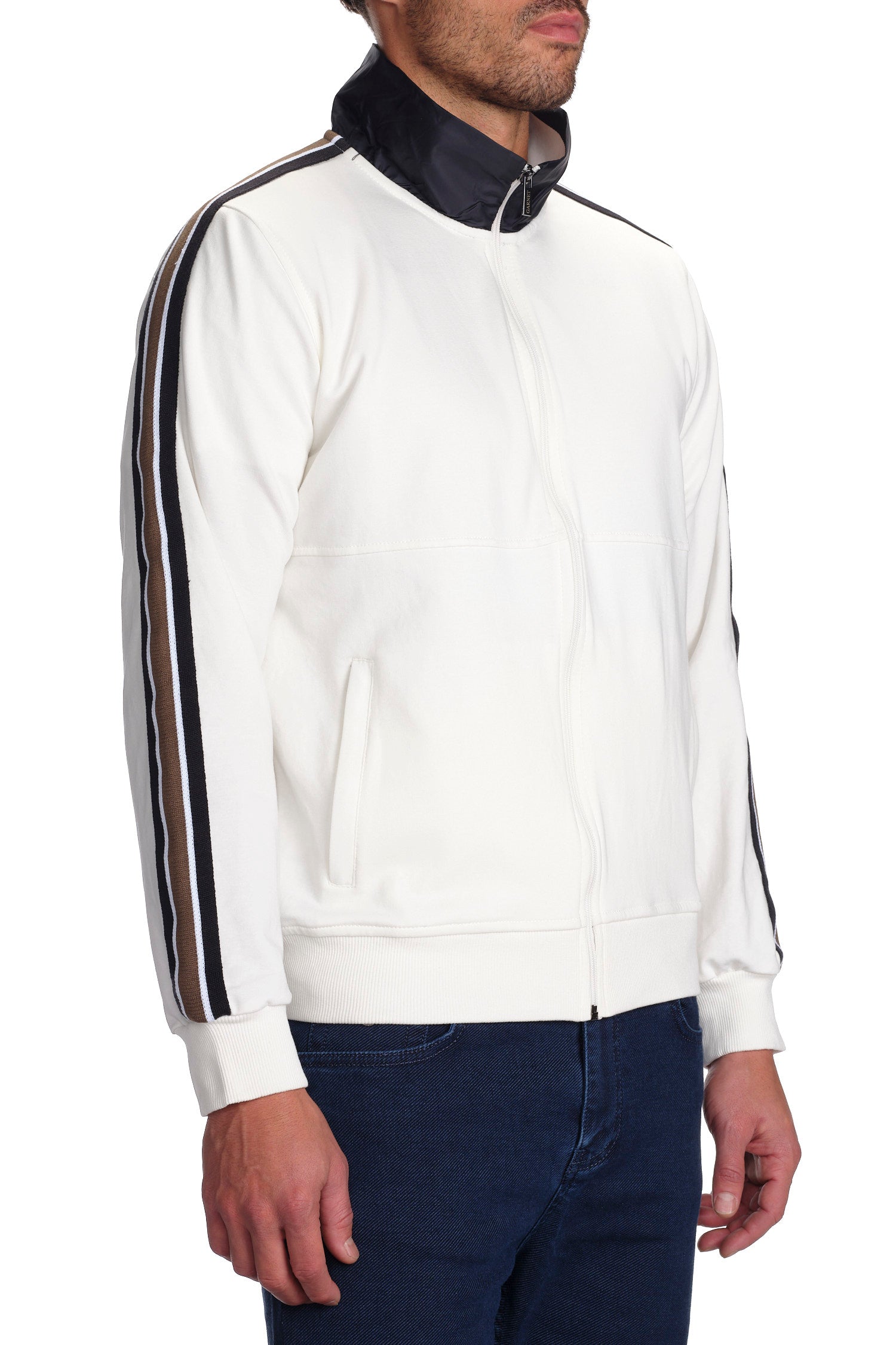 Garnet men's Two Tone Performance Full Zip Jacket 2224001 white