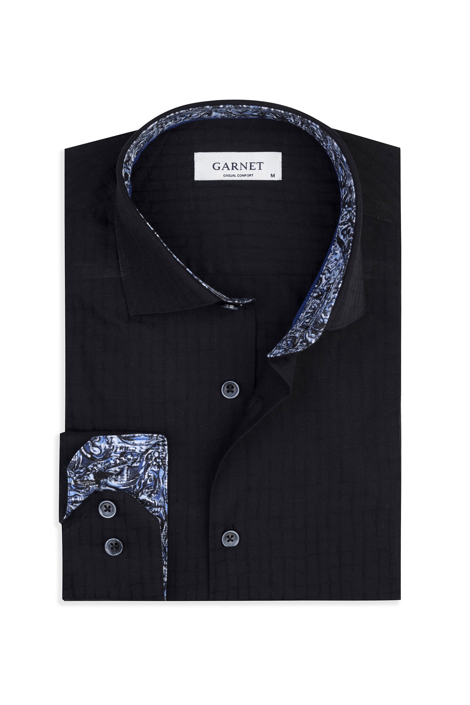 Shadow Paisley Trim Shirt