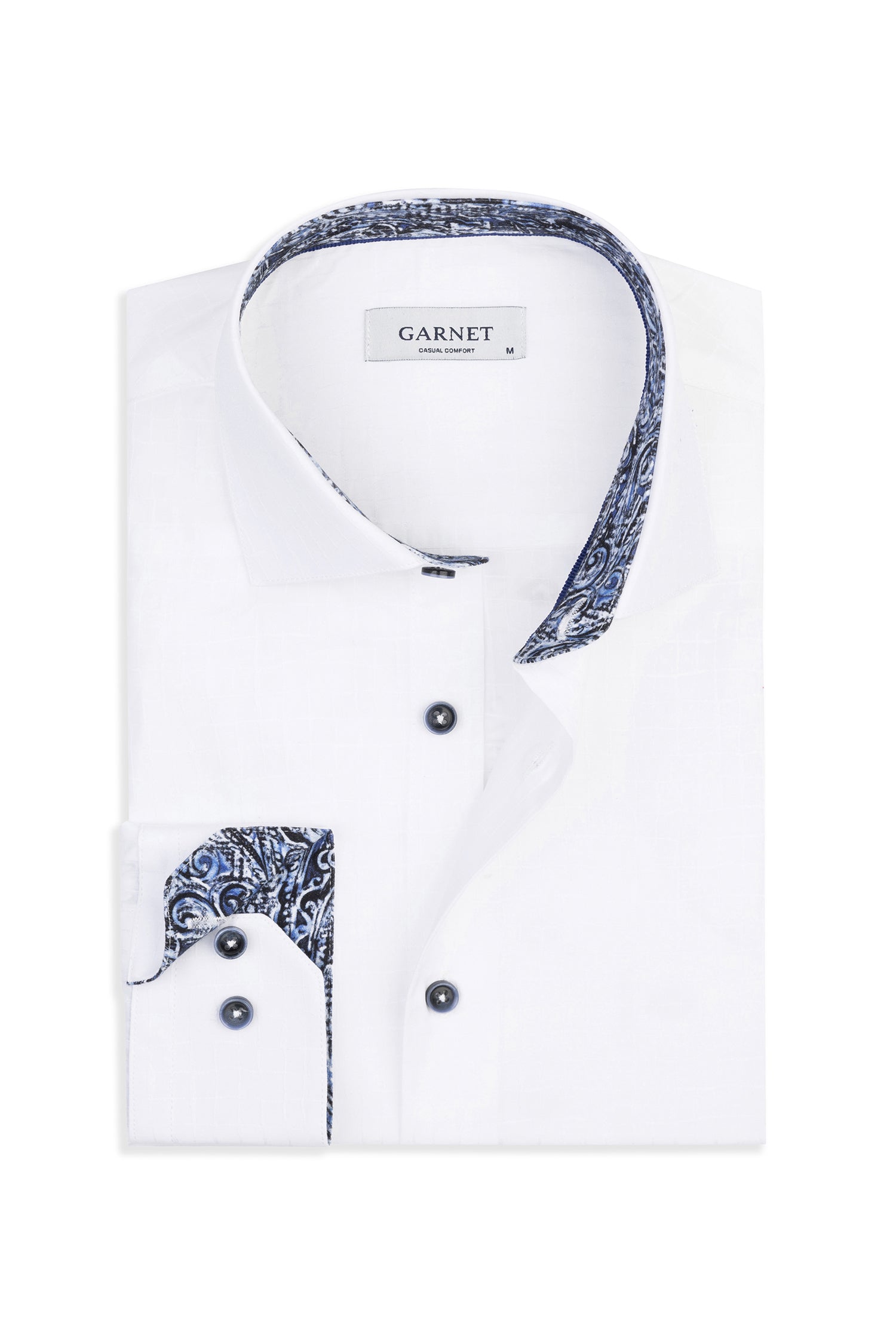 Shadow Paisley Trim Shirt