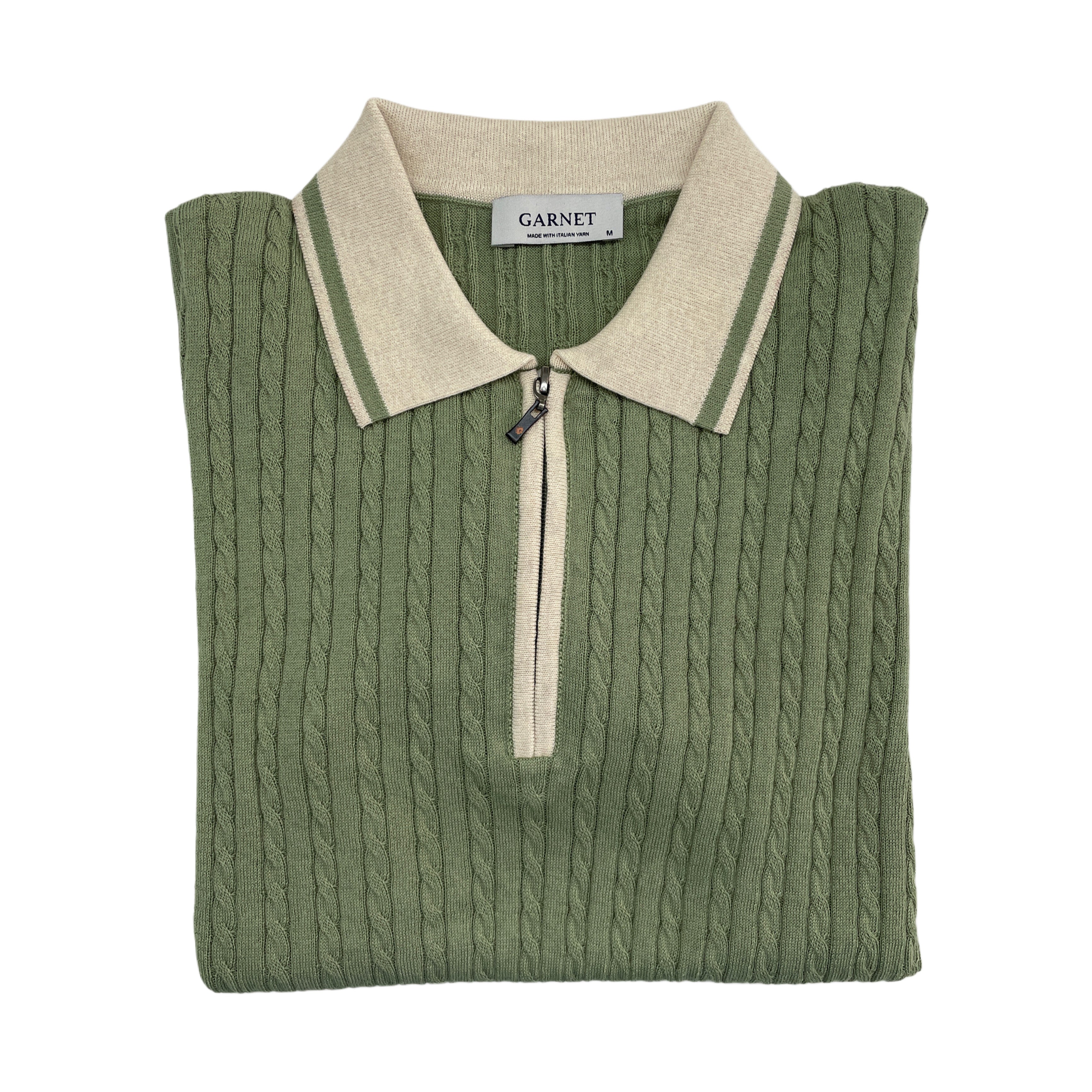 Heritage Cable Zip Polo Sweater