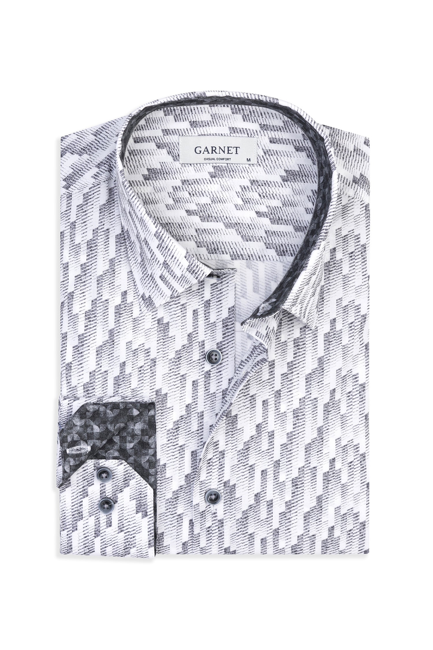 Stairline Print Stretch Shirt