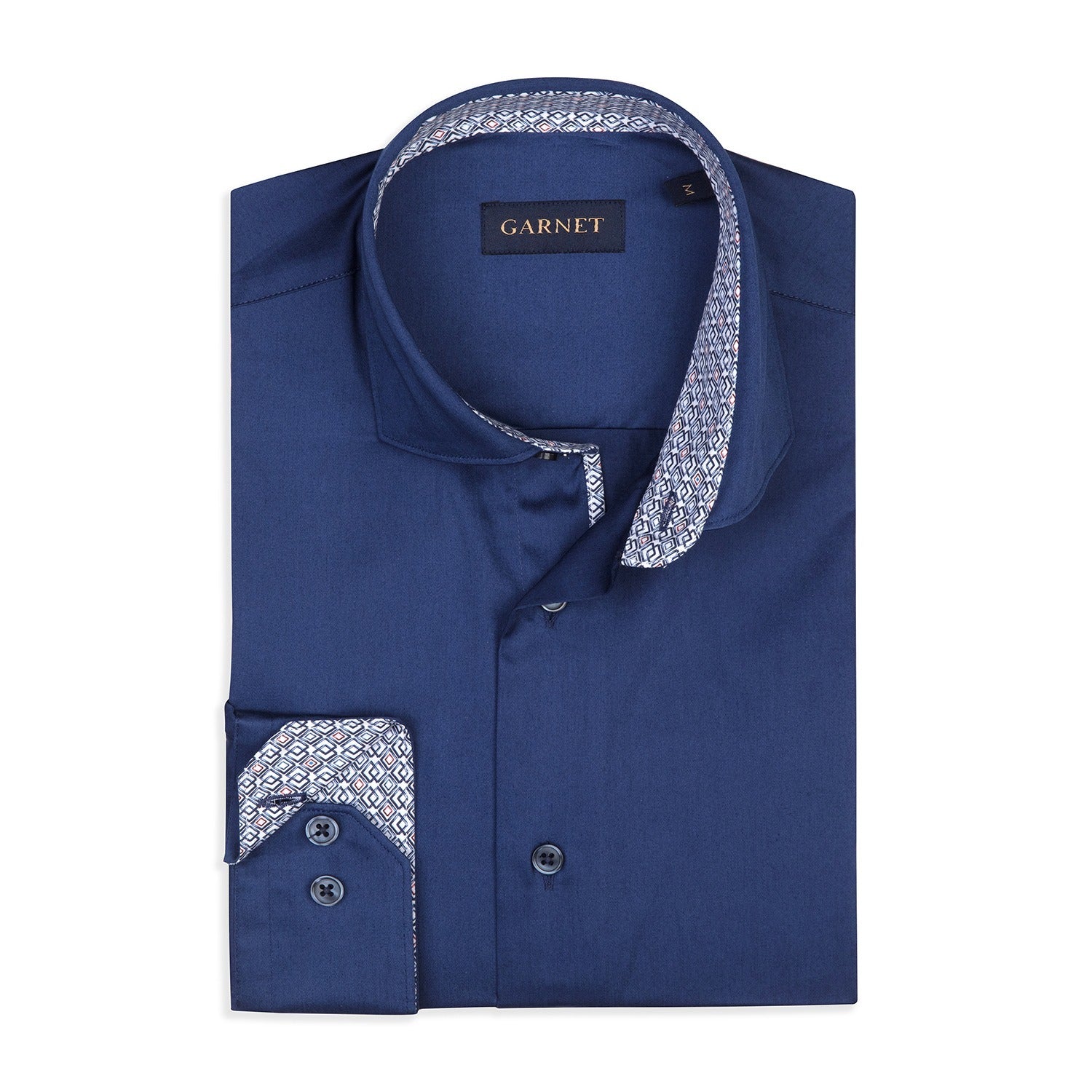 Solid Cotton Shirt in Navy