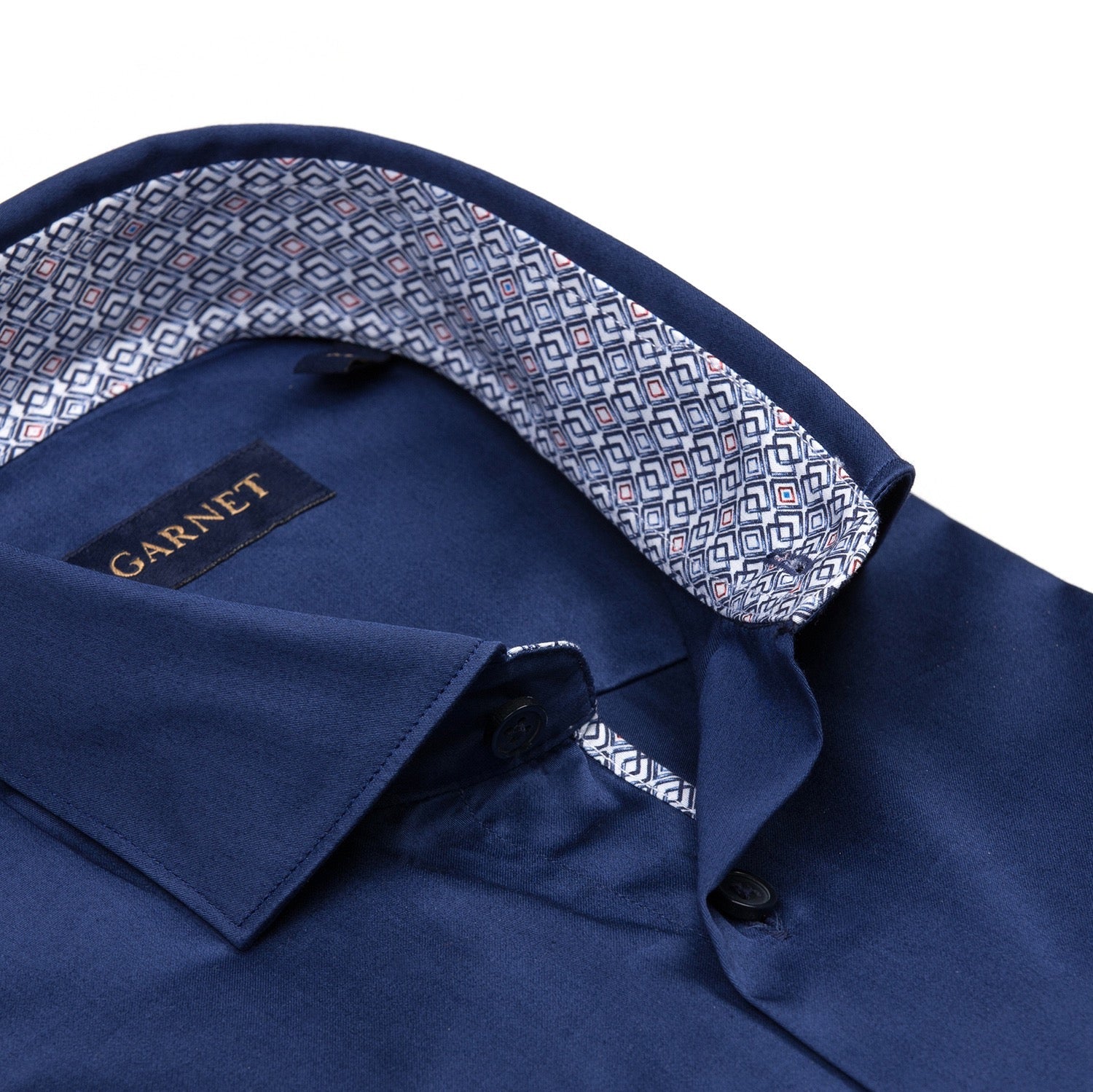 Solid Cotton Shirt in Navy