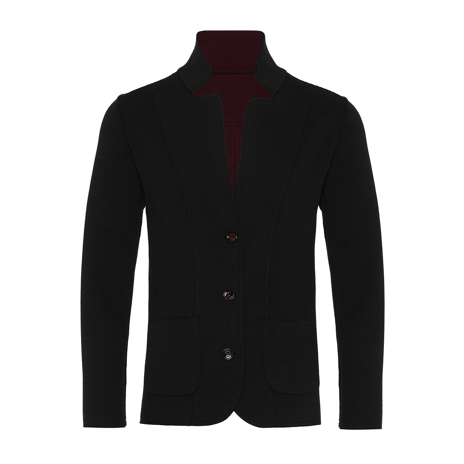 Double Face Blazer in Burgundy and Back