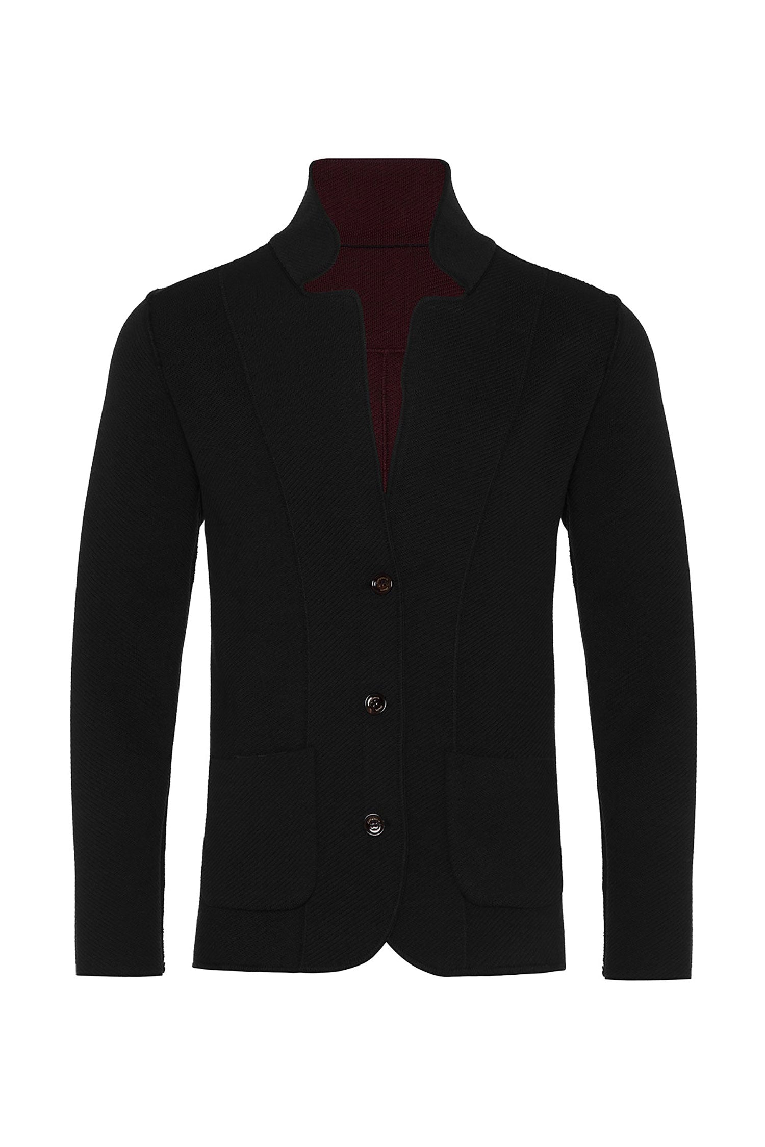 Garnet Men's Double Face Blazer Burgundy Black Sweater 2122016