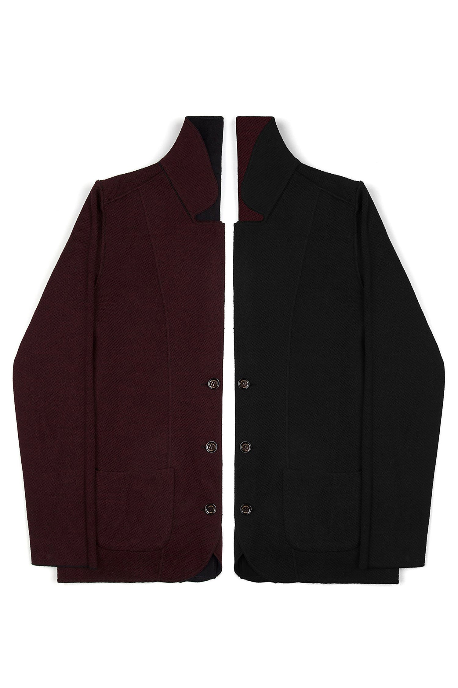 Garnet Men's Double Face Blazer Burgundy Black Sweater 2122016