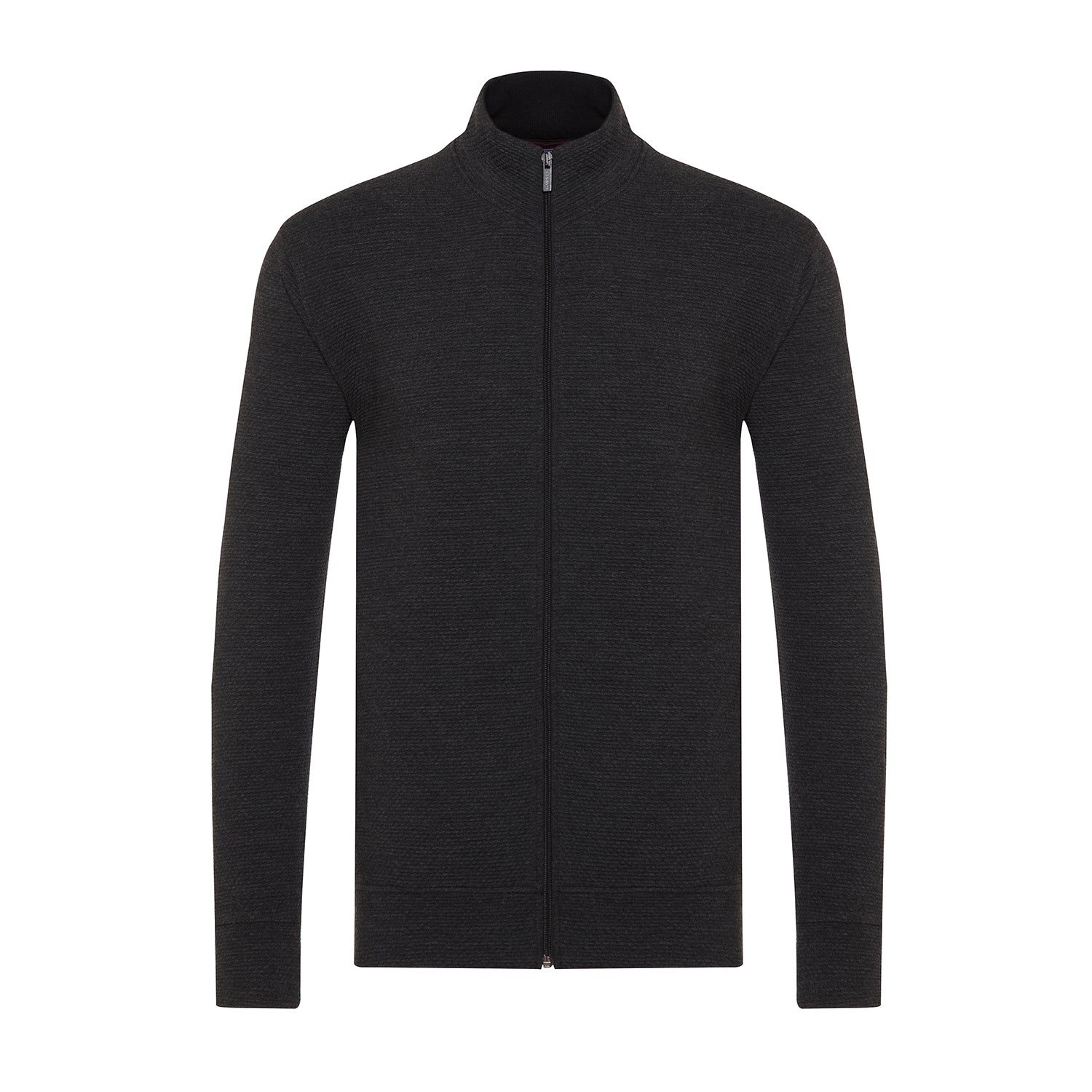 Luxury Tech Full Zip Gray Jersey Sweater