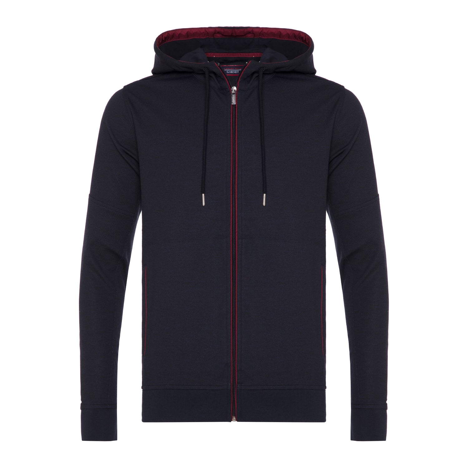 Full Zip Tracksuit Set With Hood in Navy