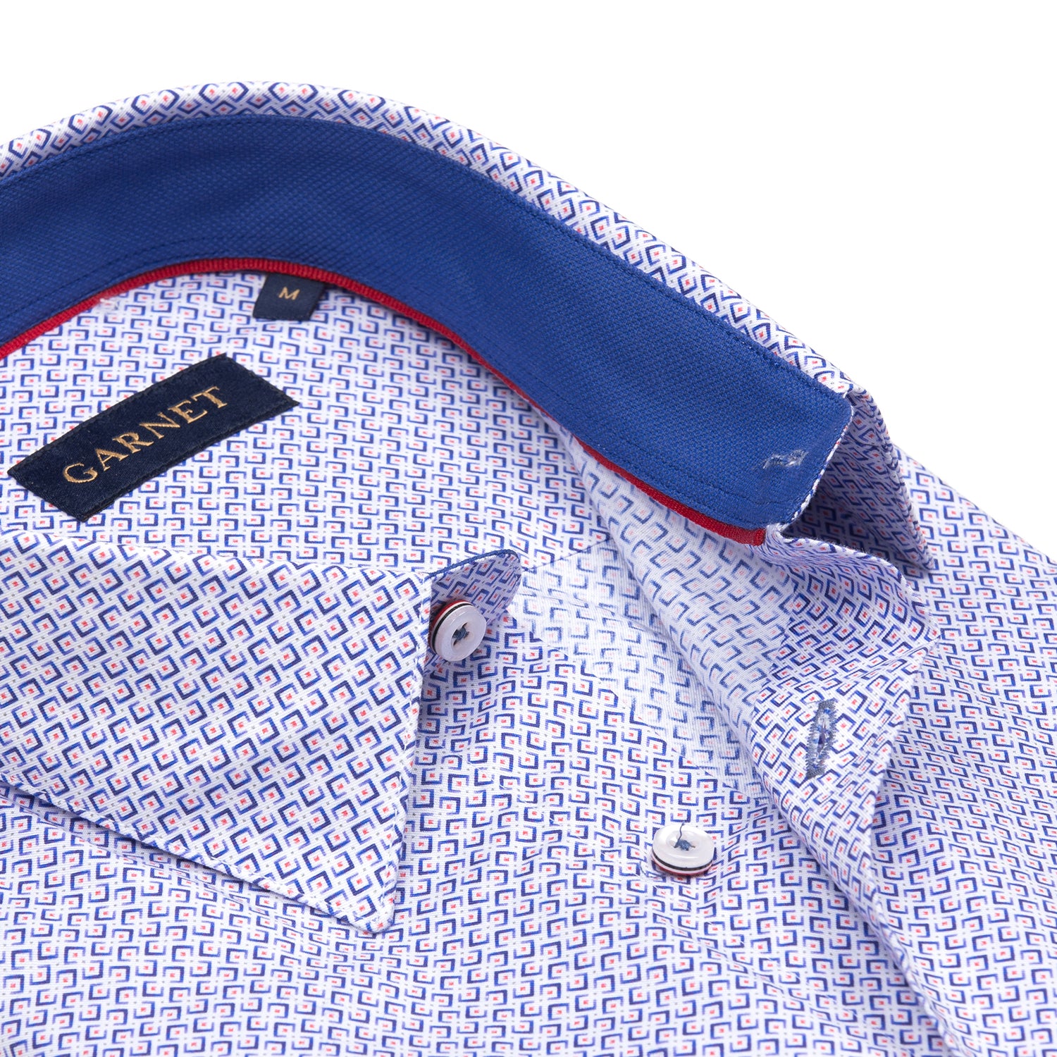Purple Minimal Geometric Printed Lon Sleeve Cotton Shirt