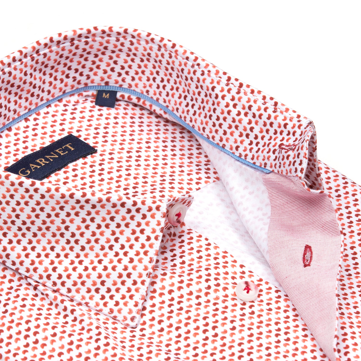 Garnet Men's Printed Pink Geometric Short Sleeve Button Down Shirts