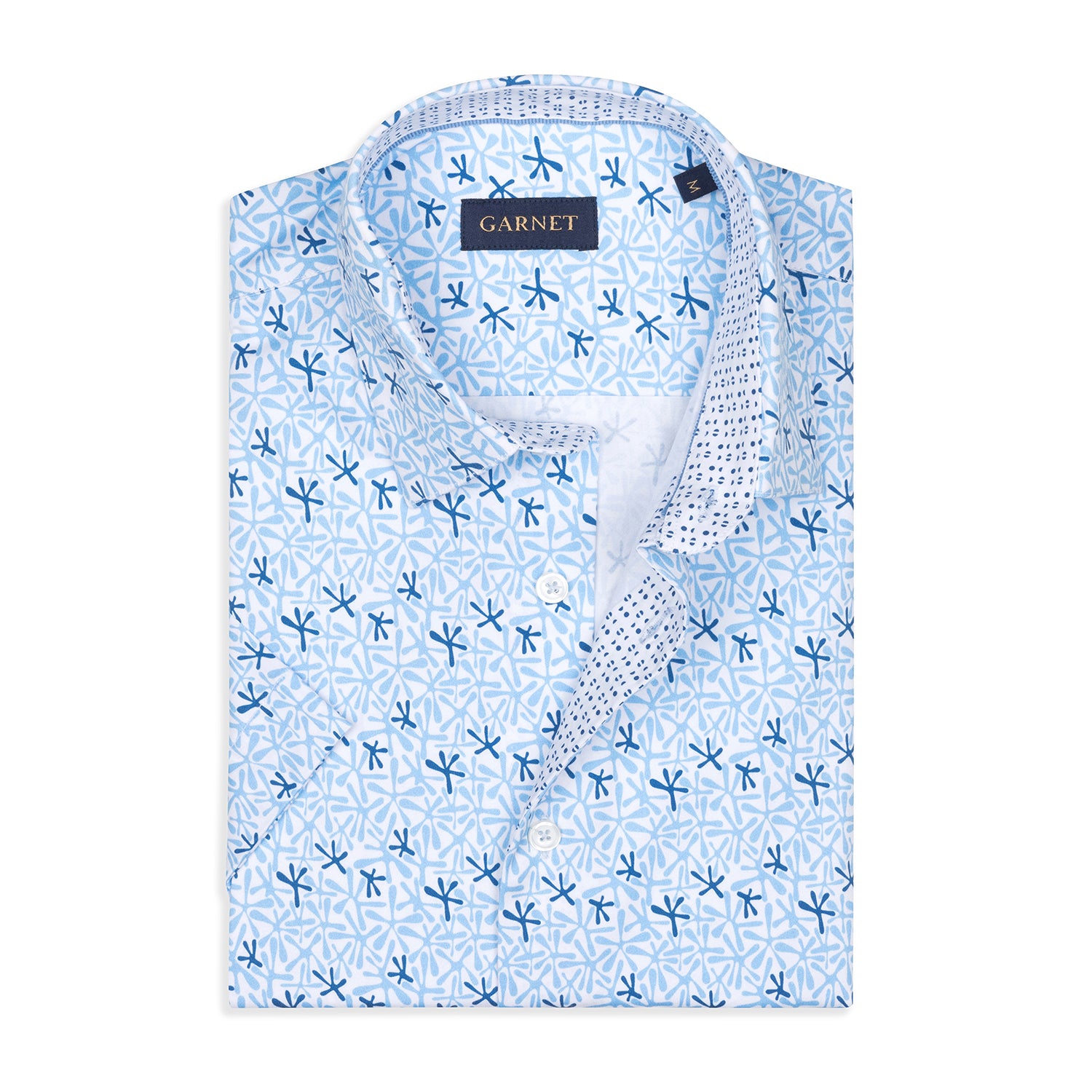 Garnet Men's Sky Blue Printed Geometric Star Short Sleeve Shirts