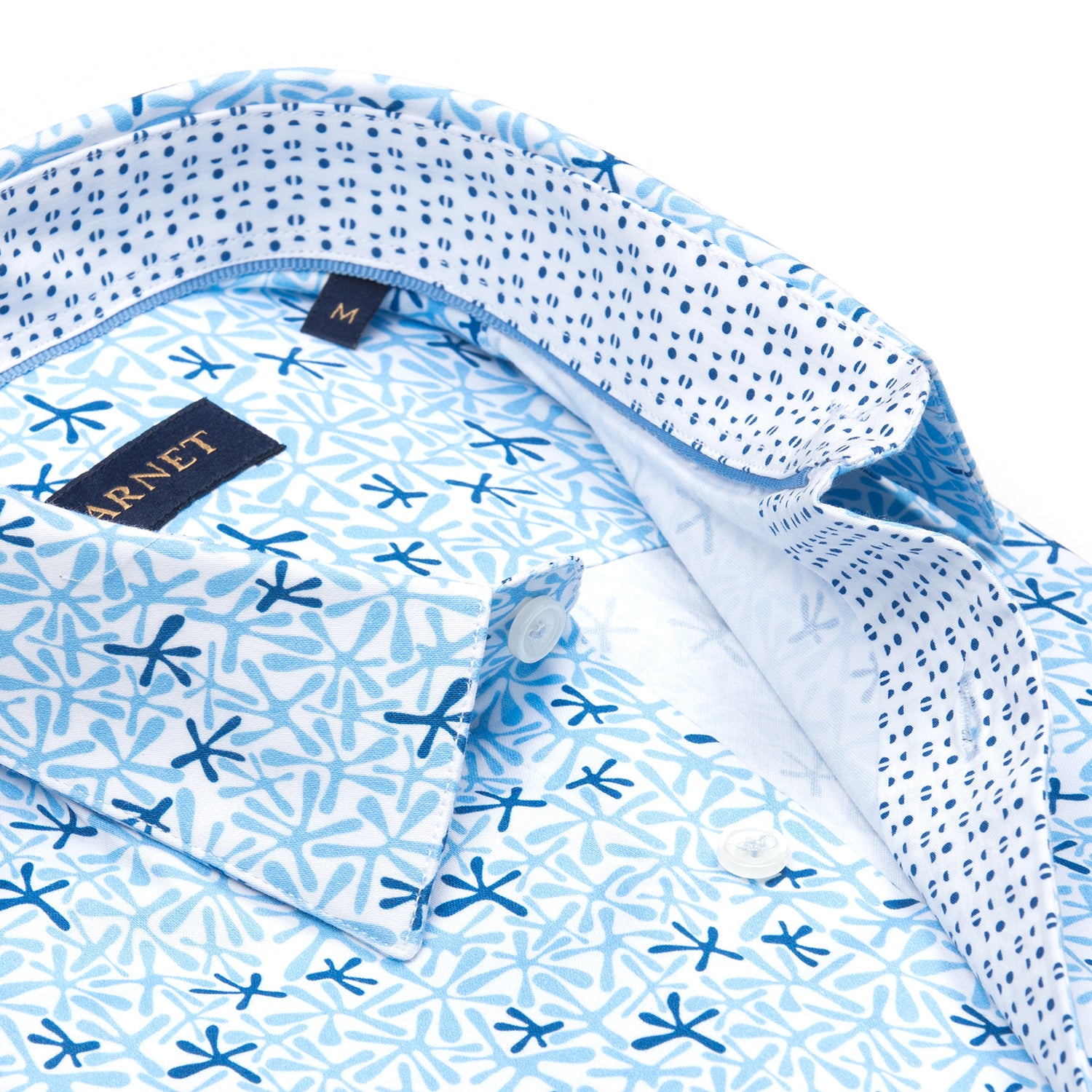 Garnet Men's Sky Blue Printed Geometric Star Short Sleeve Shirts