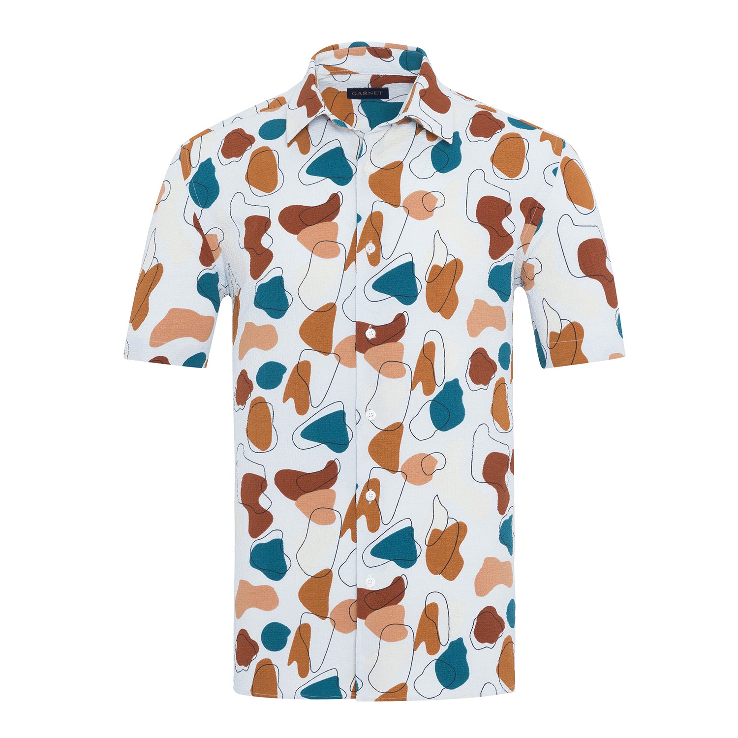 Stretch Seersucker Abstract Shirt