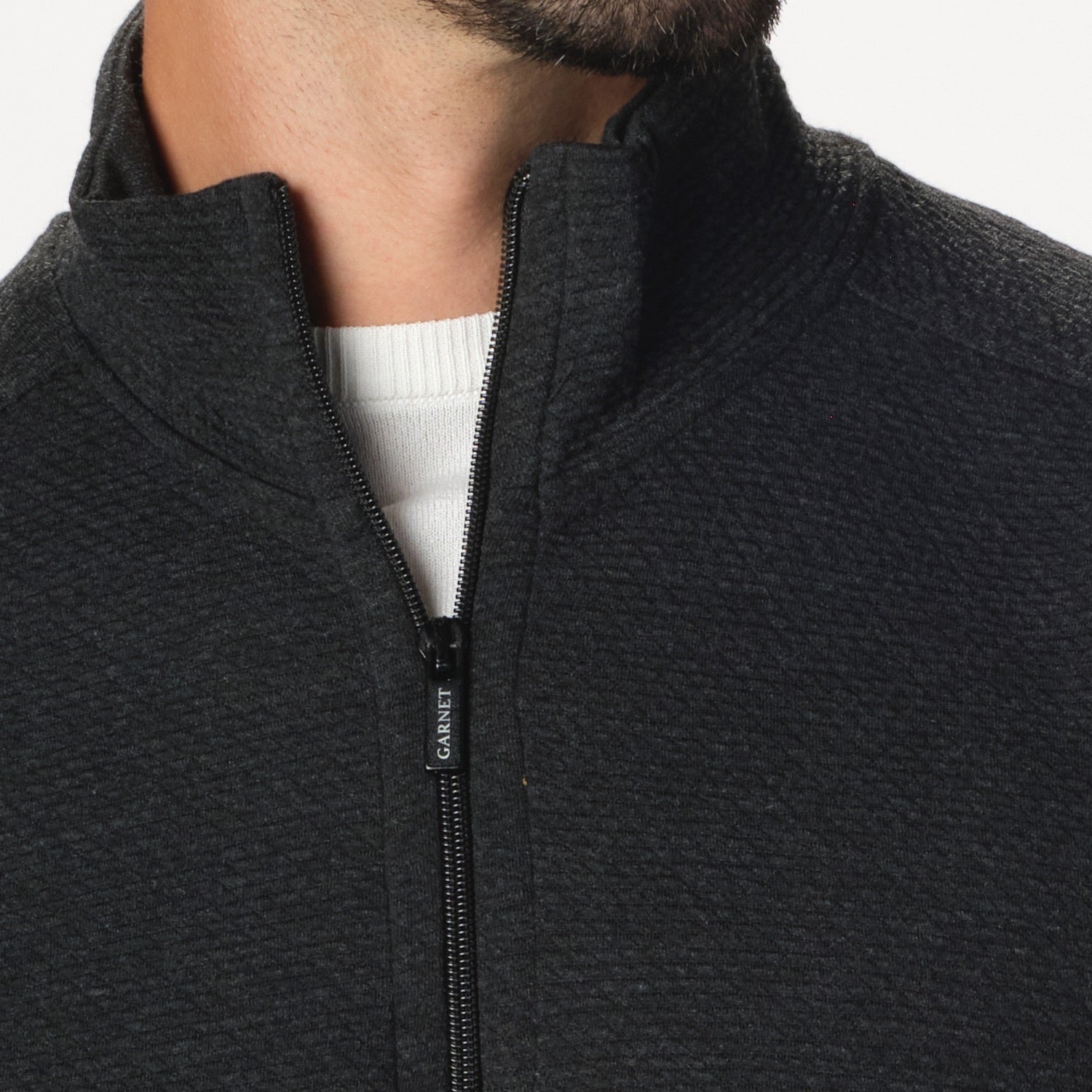 Luxury Tech Quarter Zip Gray Jersey Sweater