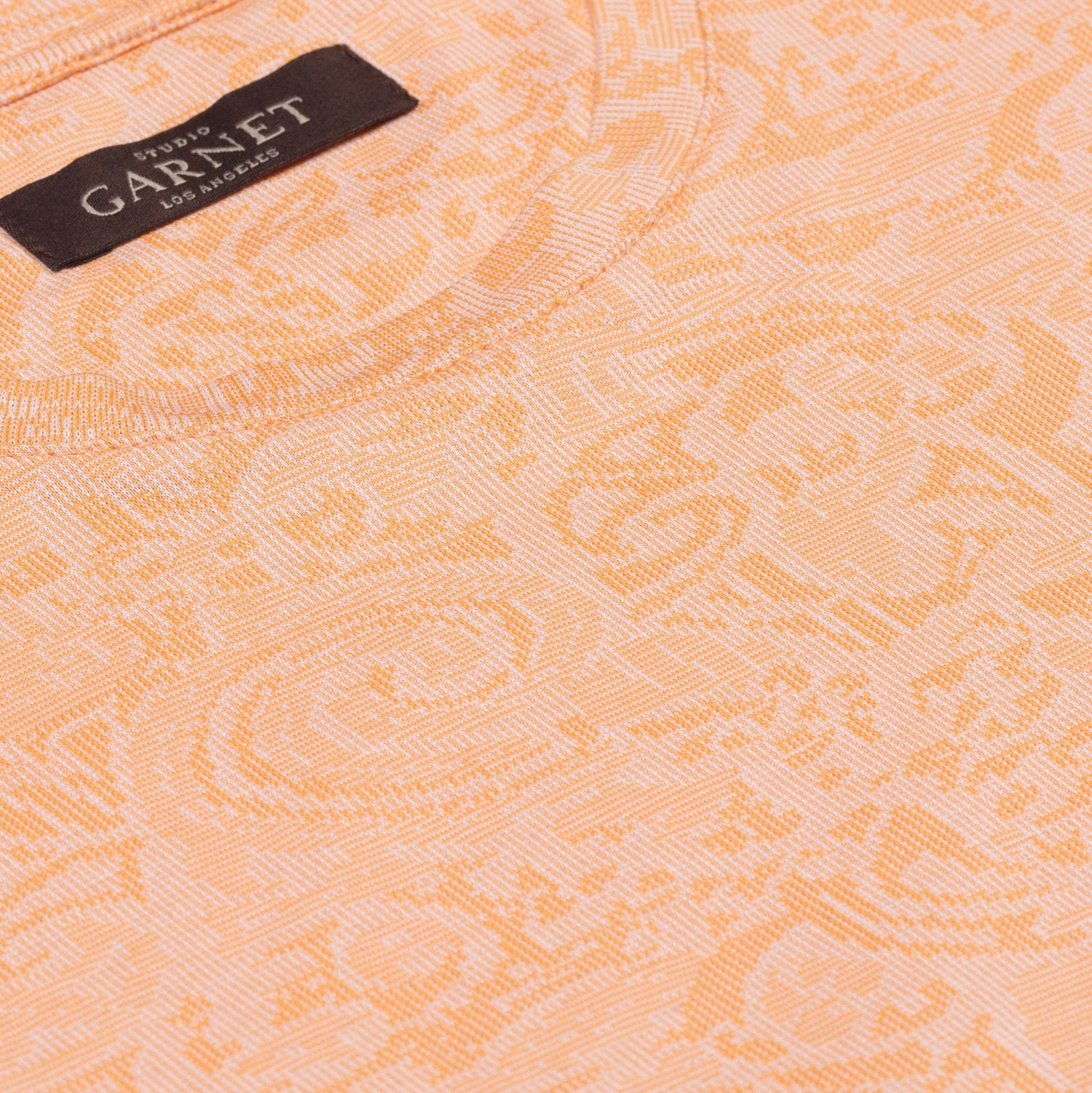 Jacquard Crew Neck T-Shirt In Coral